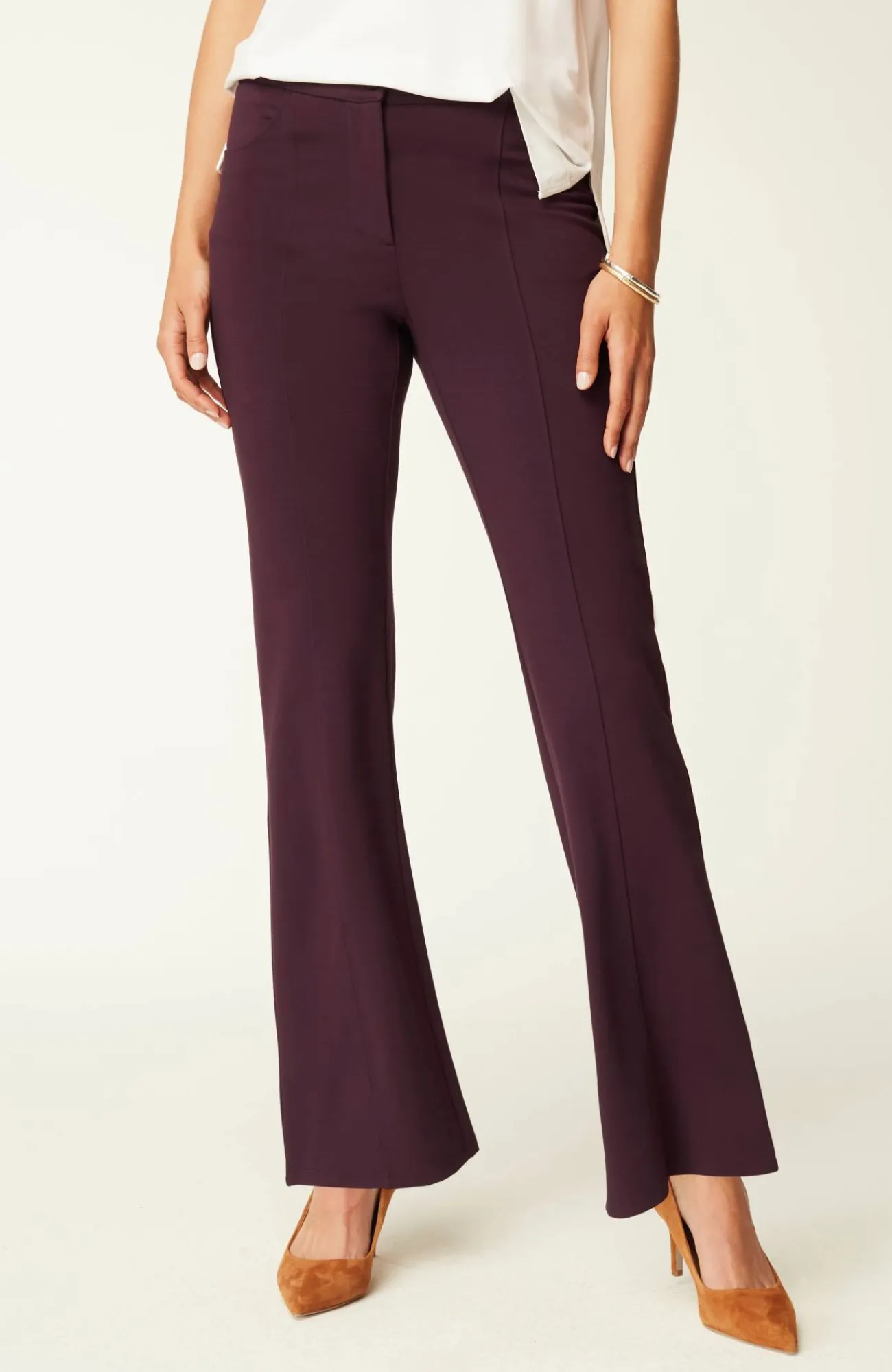 J.Jill Wearever Double-Face Jersey Boot-Cut Trousers Outlet