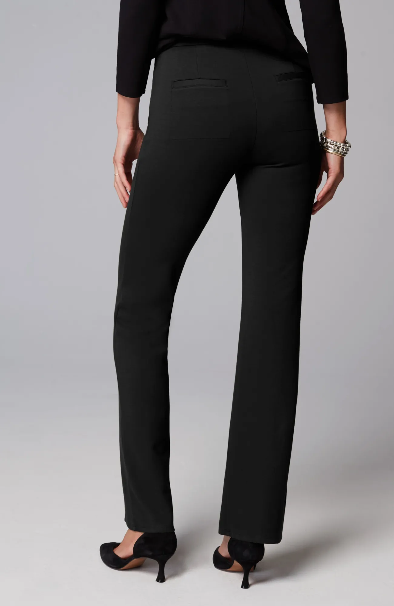 J.Jill Wearever Double-Face Jersey Boot-Cut Trousers Outlet