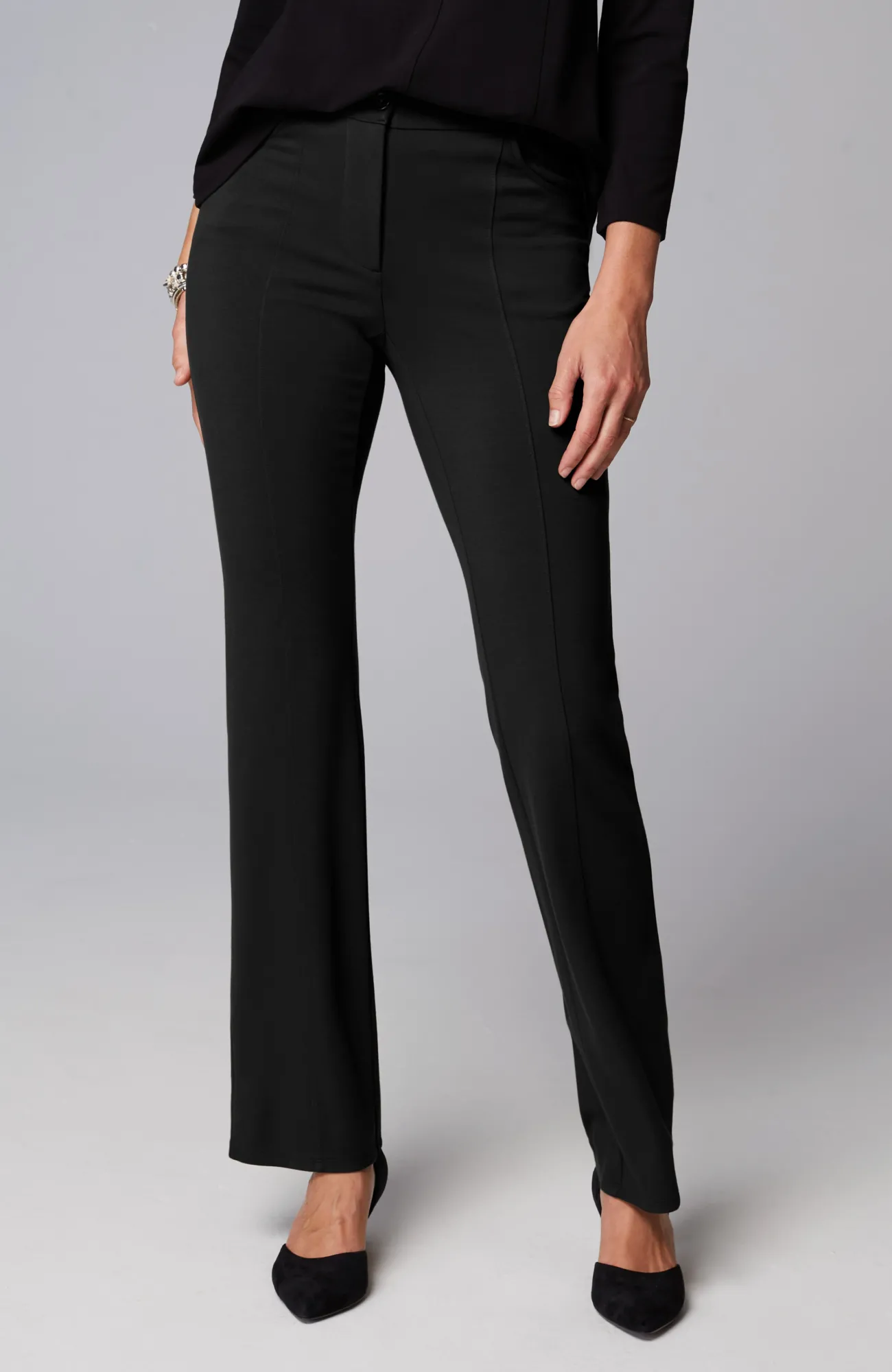 J.Jill Wearever Double-Face Jersey Boot-Cut Trousers Outlet