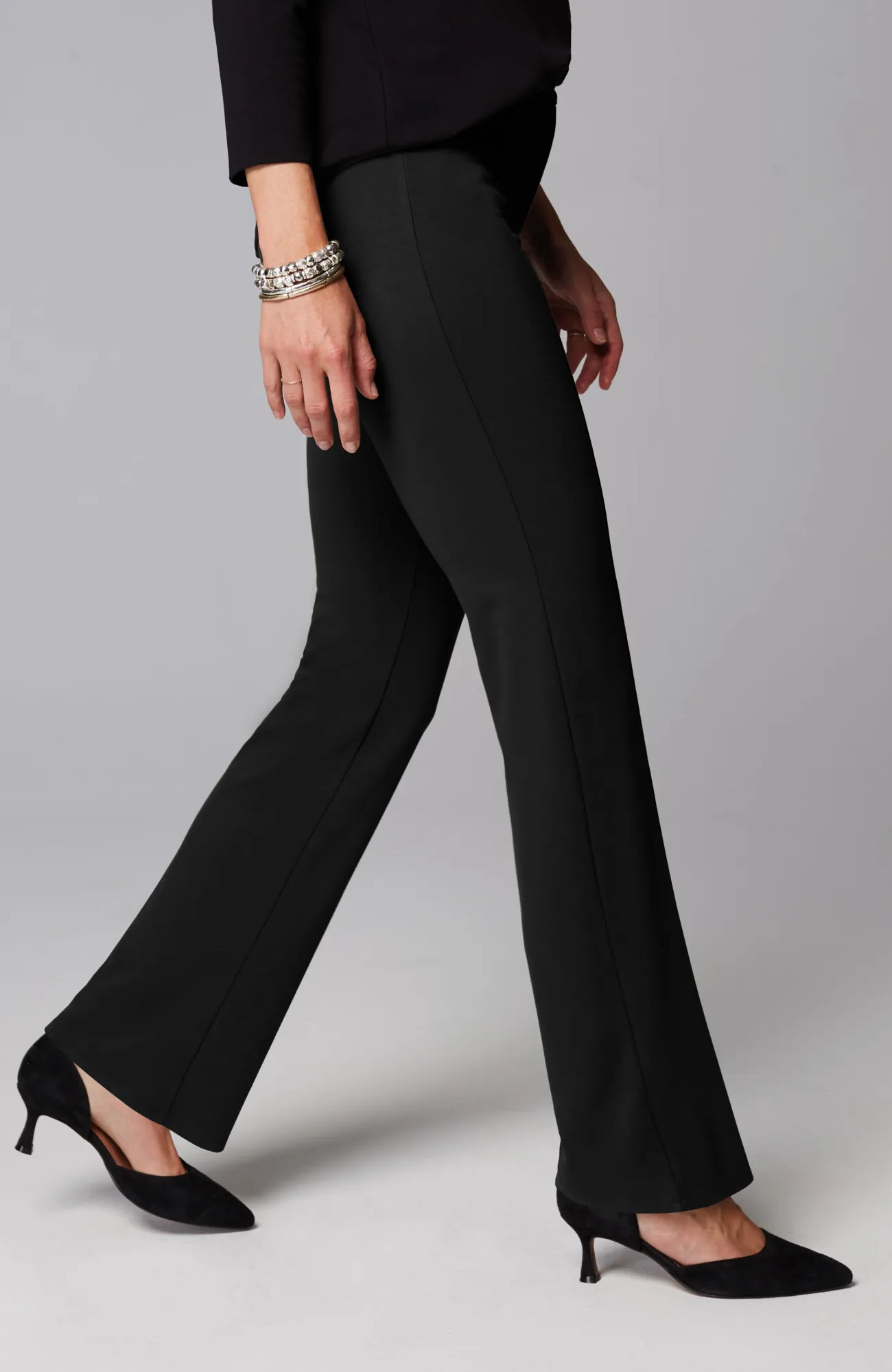 J.Jill Wearever Double-Face Jersey Boot-Cut Trousers Outlet