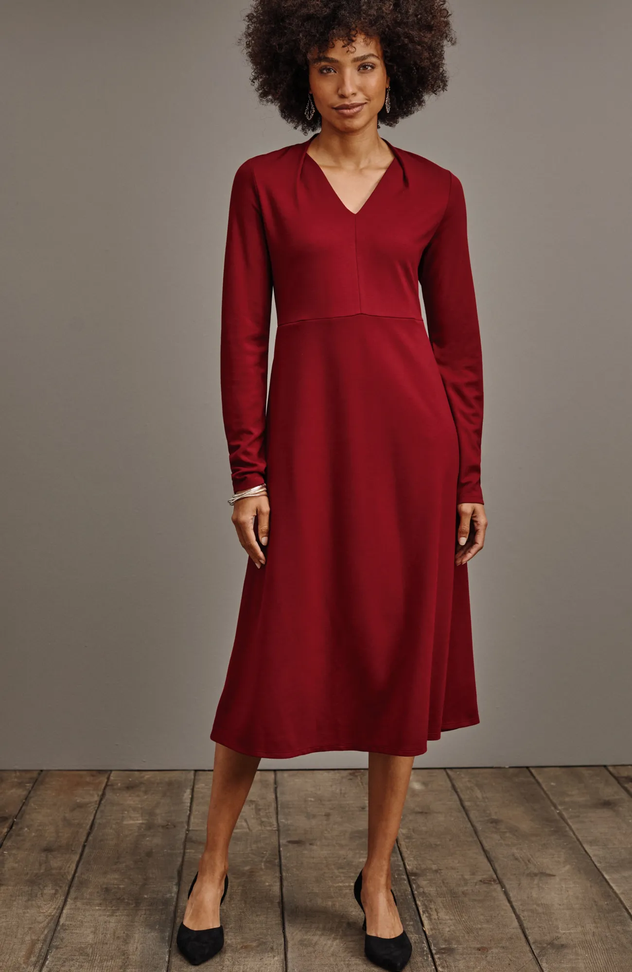 J.Jill Wearever Double-Face Jersey Fit-And-Flare Dress Cheap