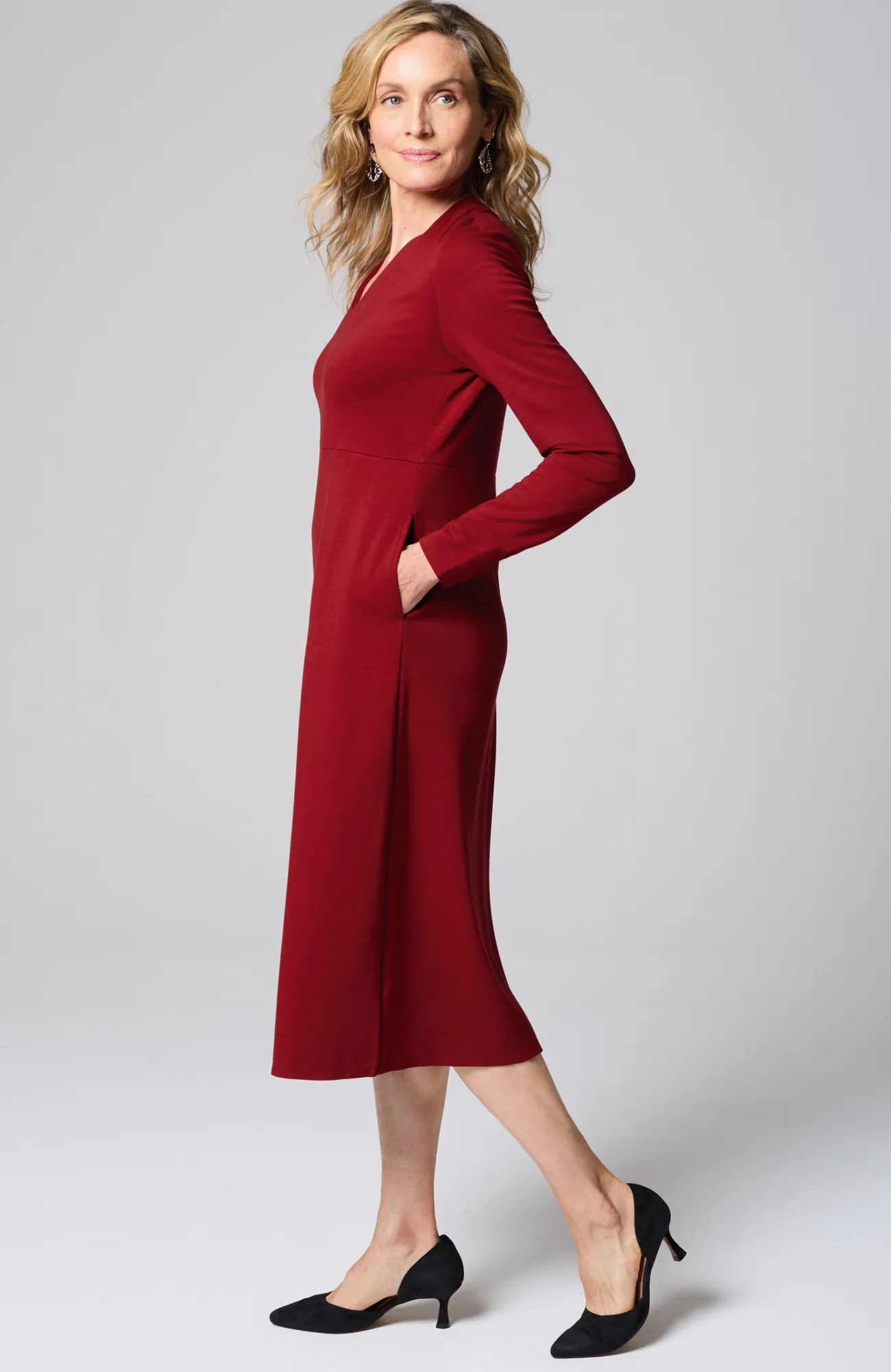 J.Jill Wearever Double-Face Jersey Fit-And-Flare Dress Cheap