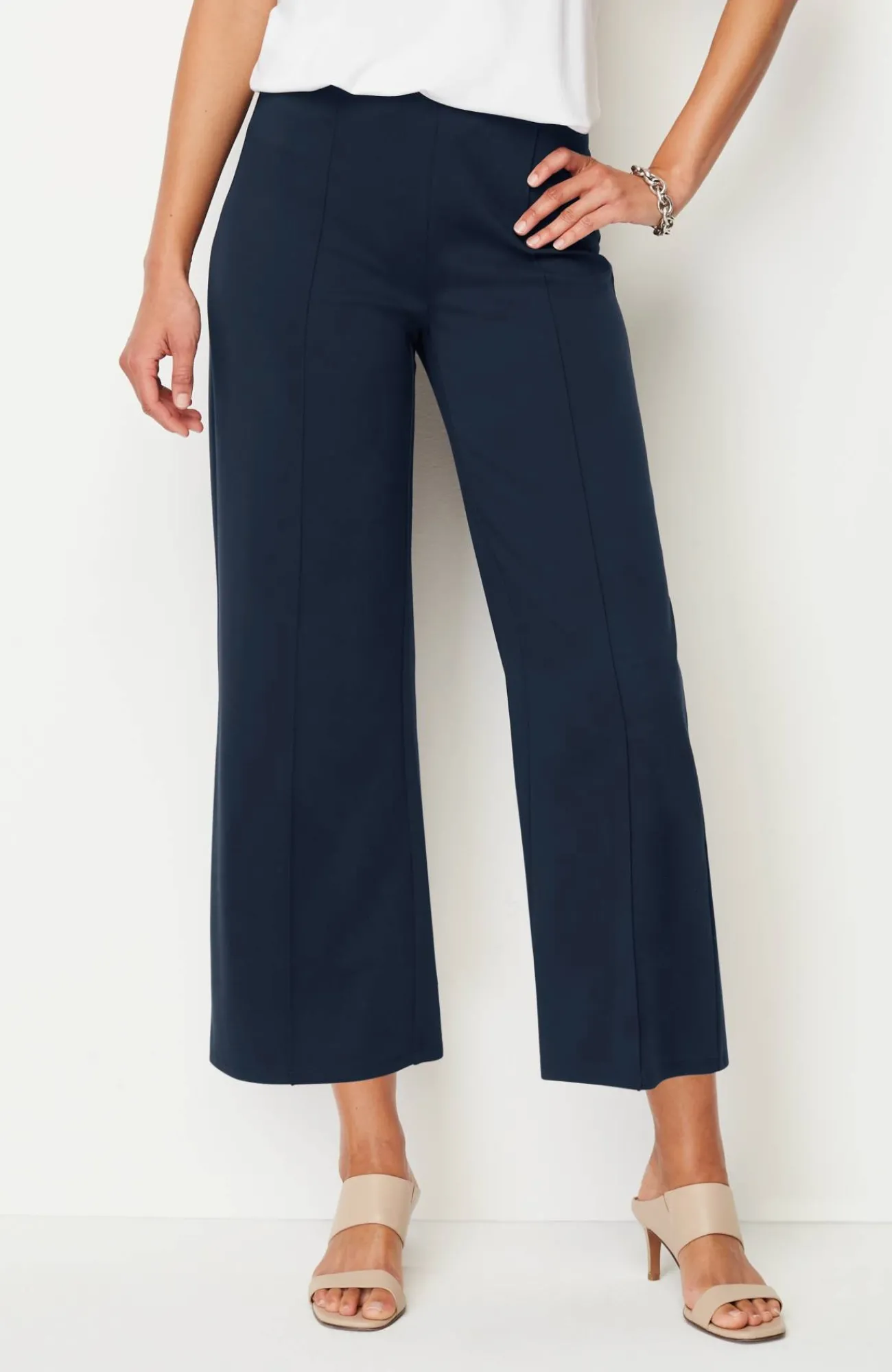 J.Jill Wearever Double-Face Jersey Pintucked Crops Cheap
