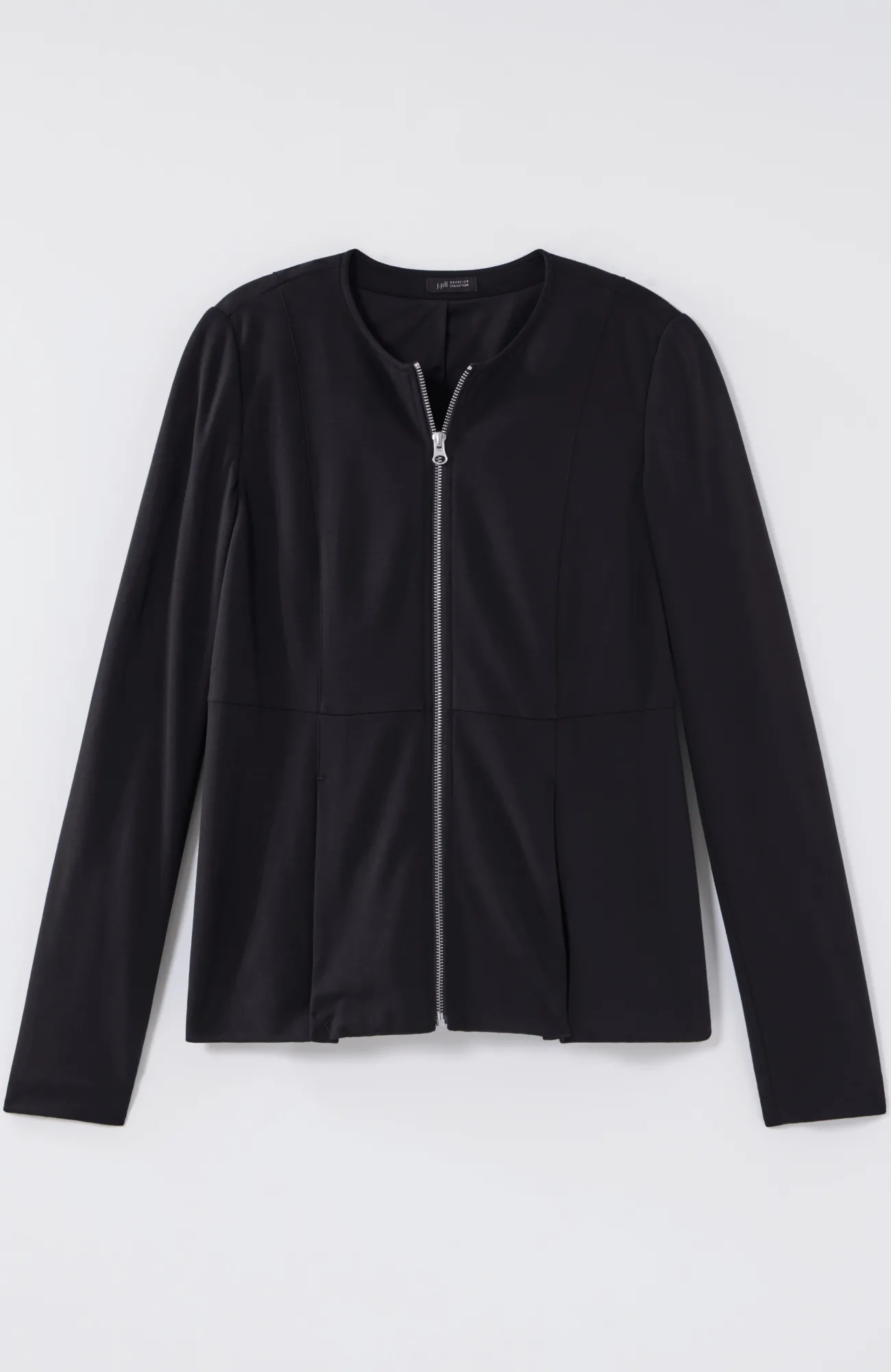J.Jill Wearever Double-Face Jersey Zip Jacket Black Sale