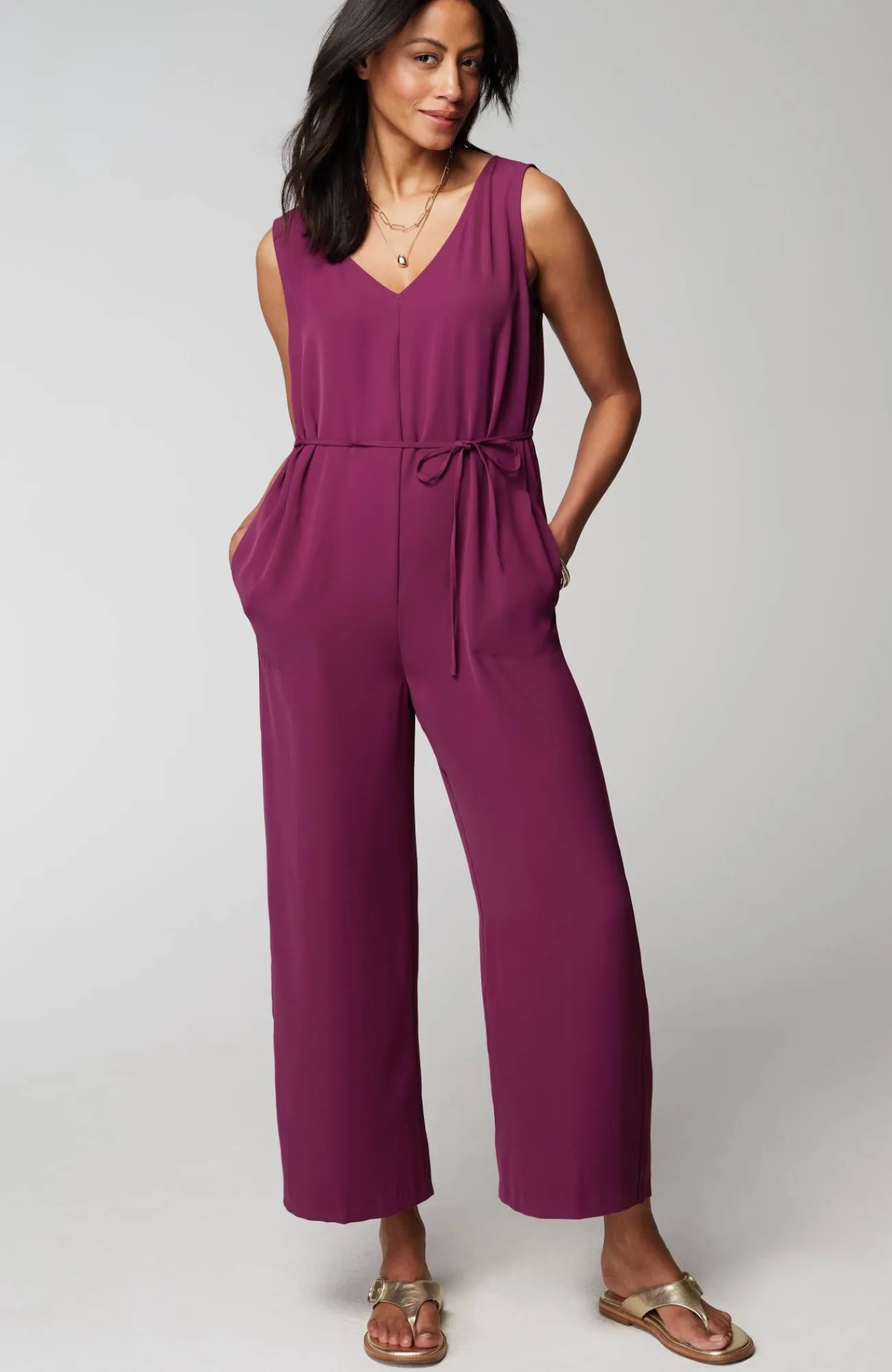 J.Jill Wearever Double-V-Neck Jumpsuit Discount