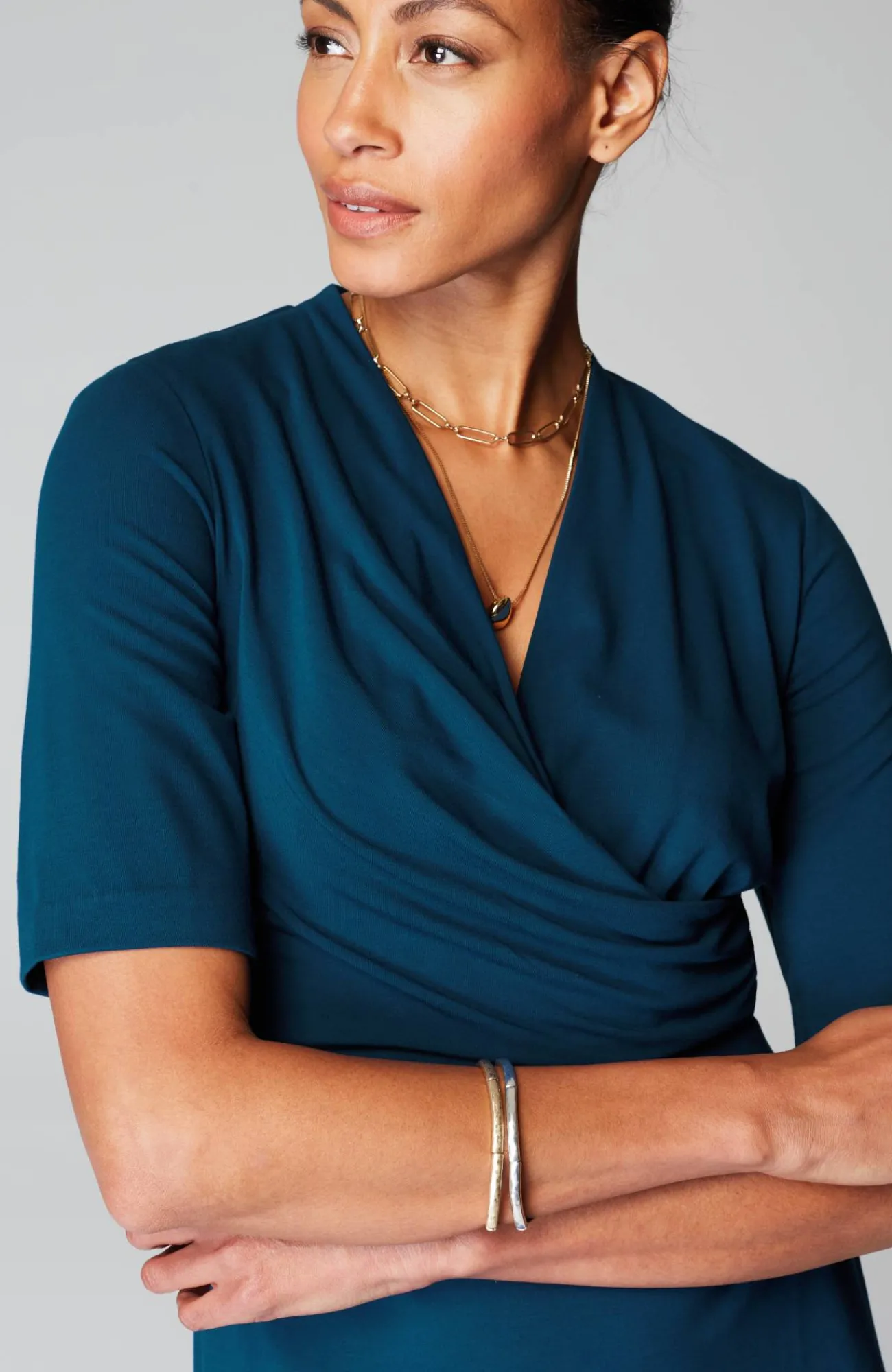 J.Jill Wearever Draped Twist-Front Dress Atlantic Outlet
