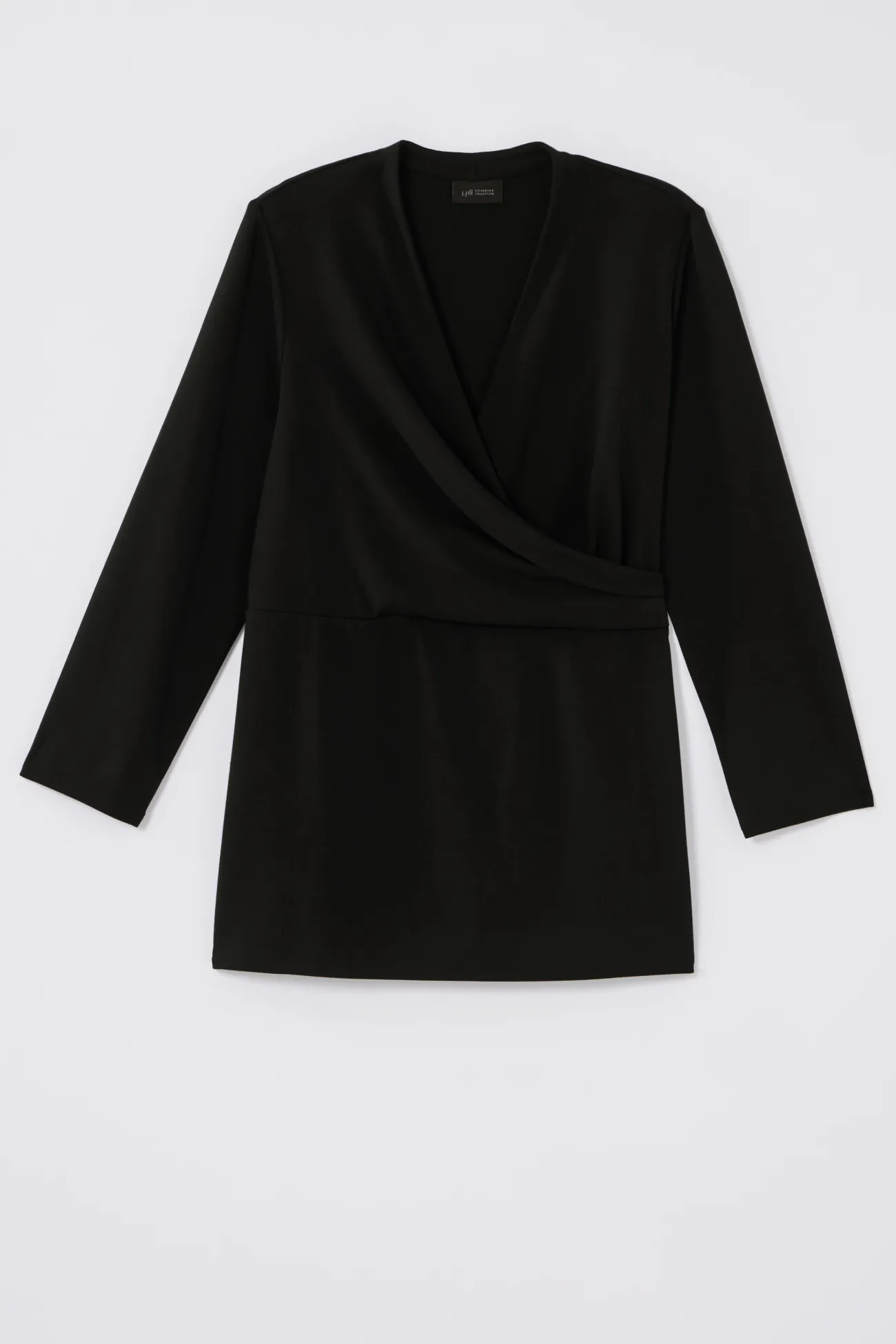 J.Jill Wearever Draped-Front Top Black Hot
