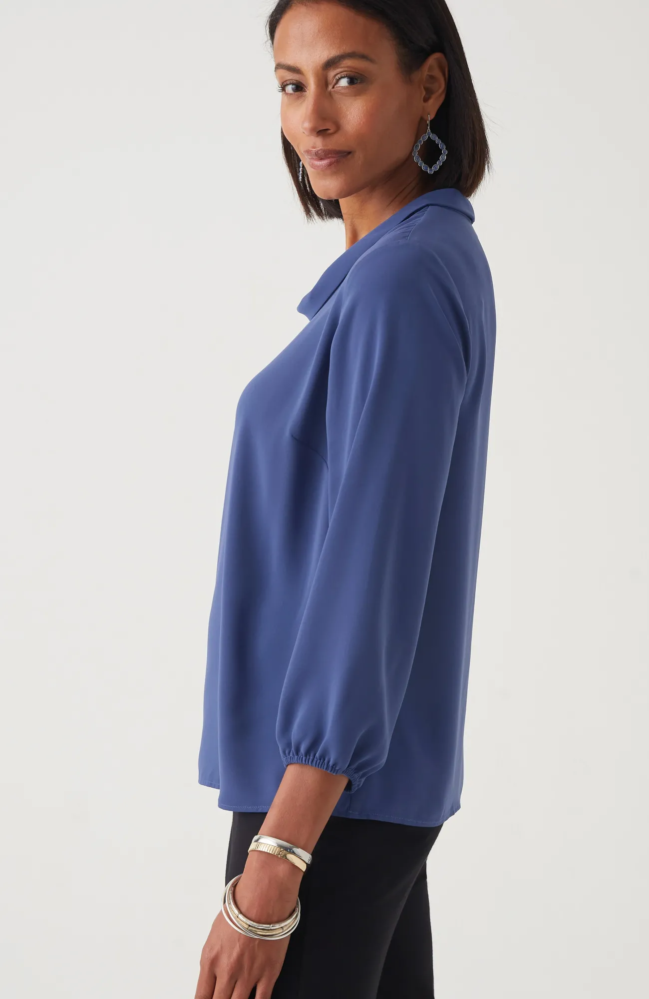 J.Jill Wearever Easy-Care 3/4-Sleeve Top Evening Sky Cheap