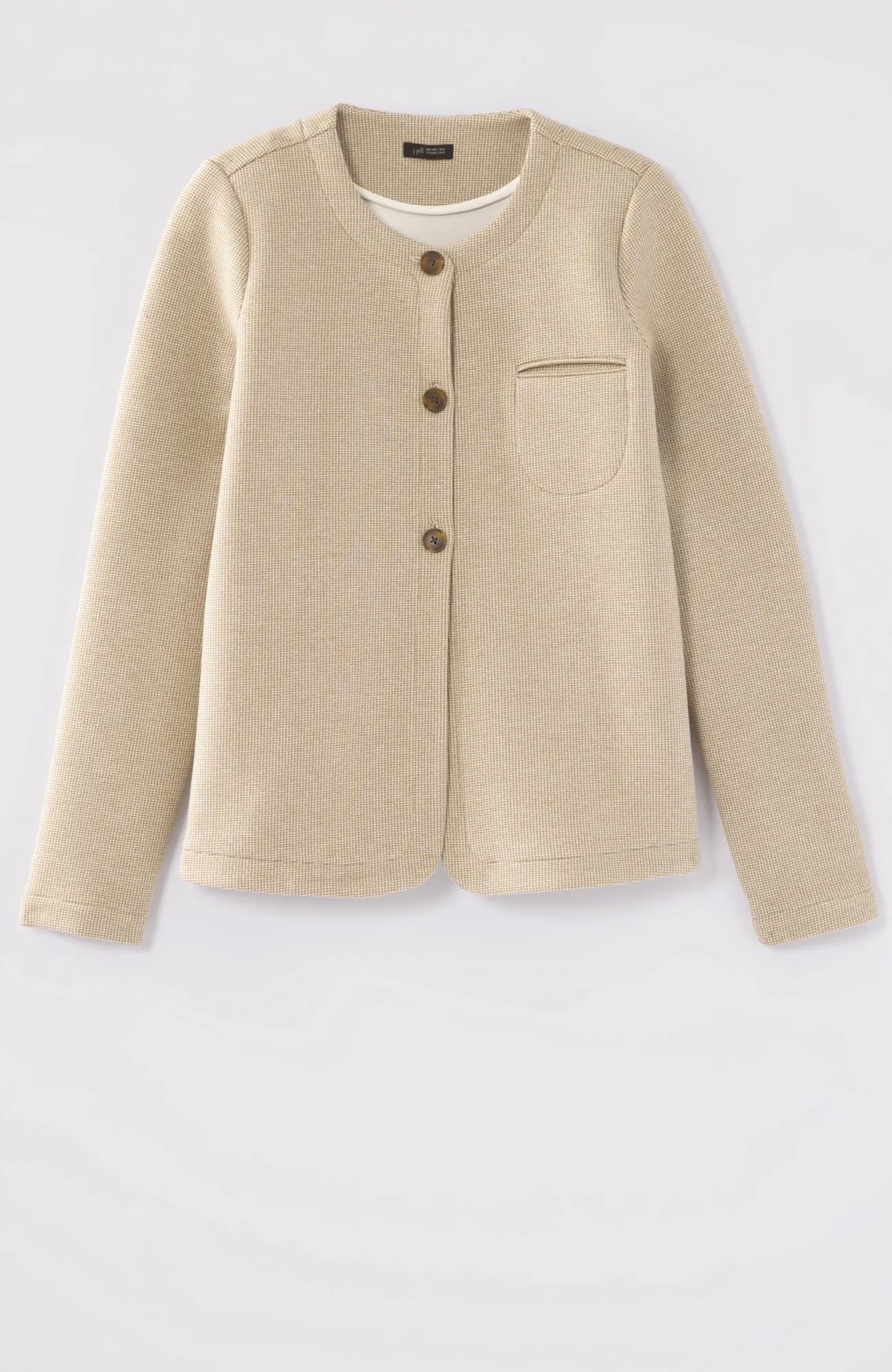J.Jill Wearever Jacquard Three-Button Jacket Branch/barley Sale