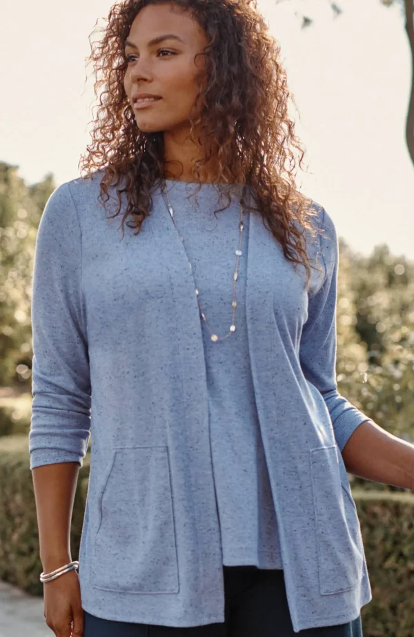 J.Jill Wearever Open-Front Marled Jacket Best