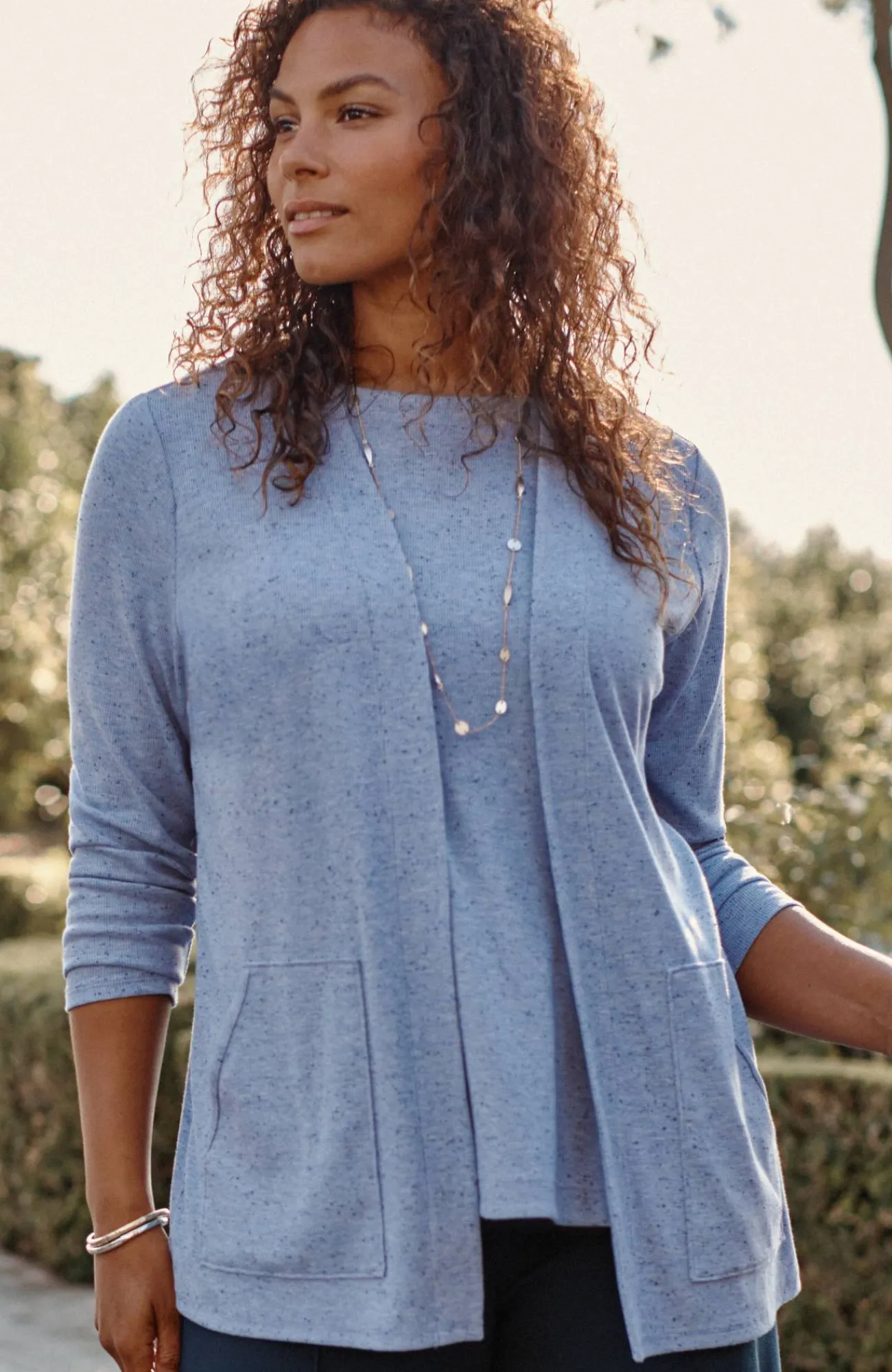J.Jill Wearever Open-Front Marled Jacket Best