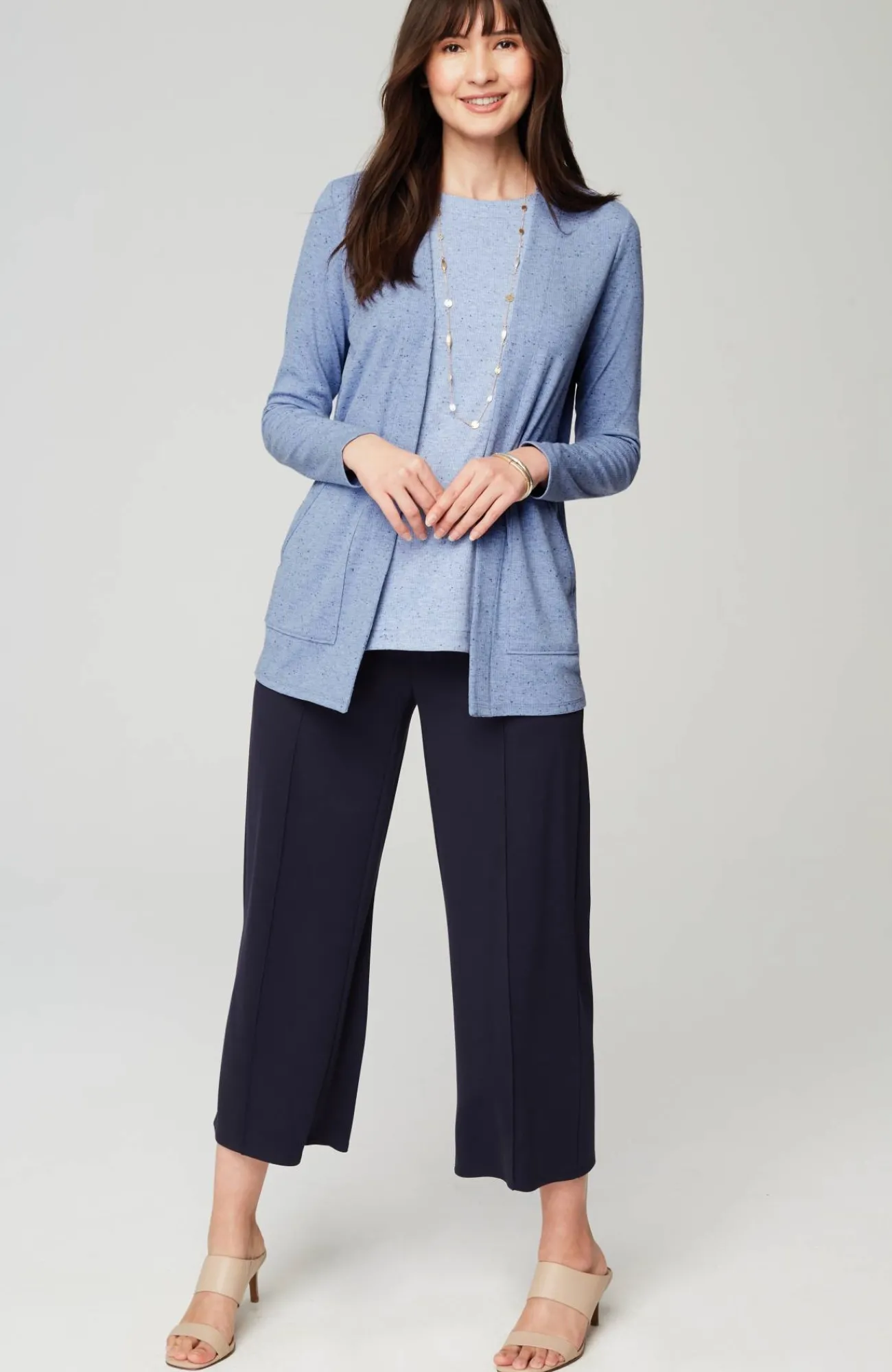 J.Jill Wearever Open-Front Marled Jacket Best