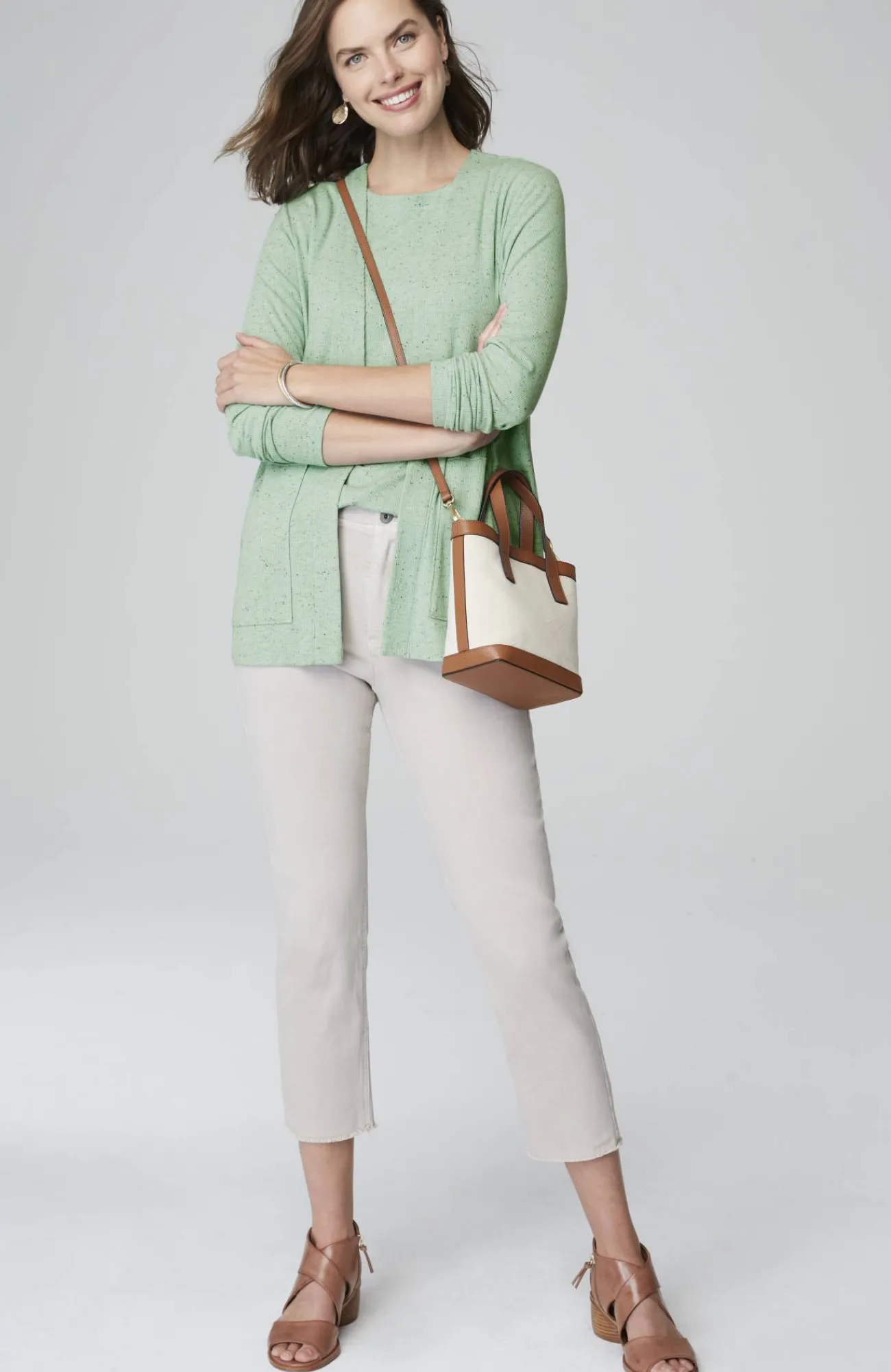 J.Jill Wearever Open-Front Marled Jacket Best