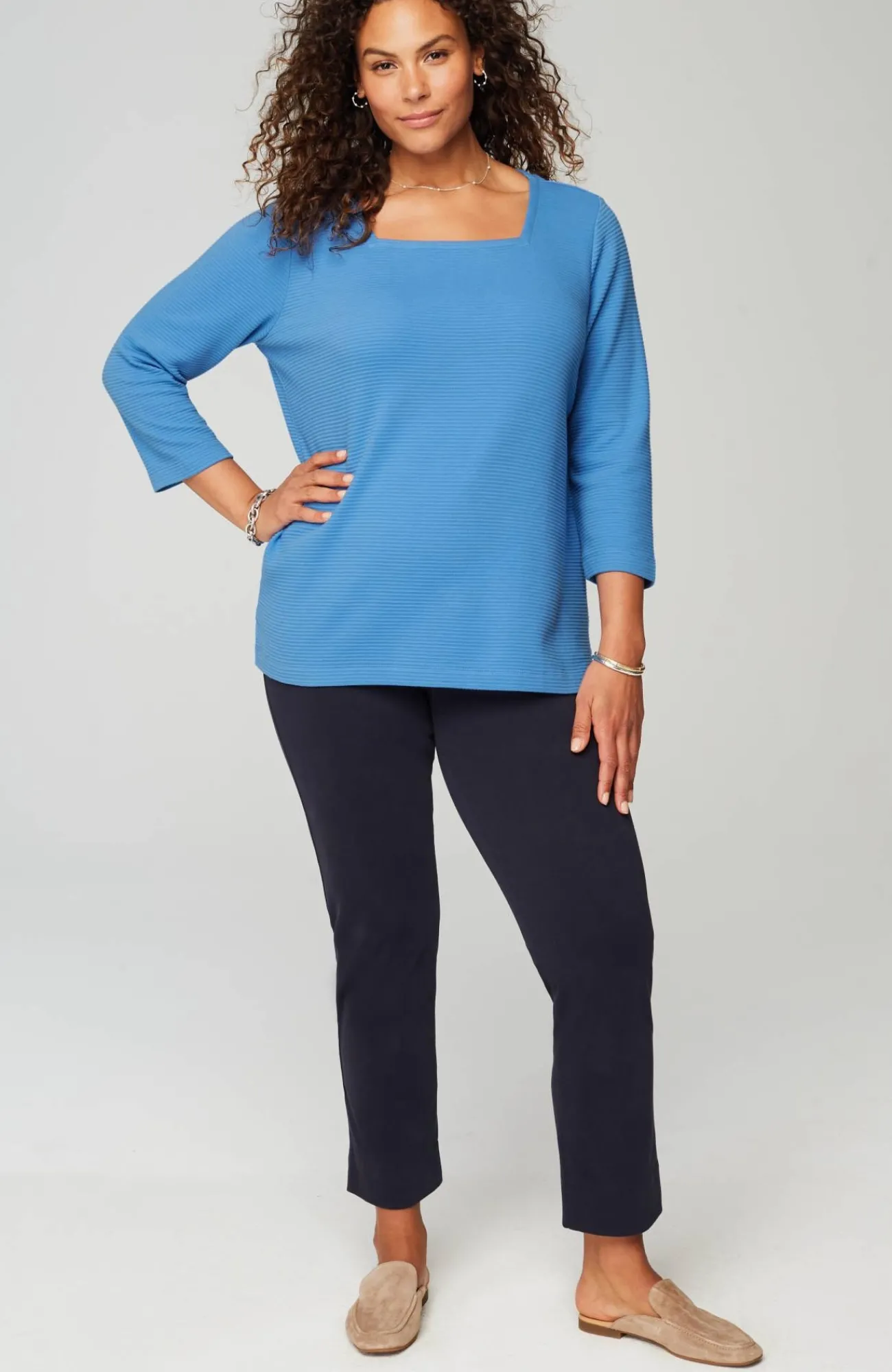 J.Jill Wearever Ottoman Square-Neck Top Best Sale