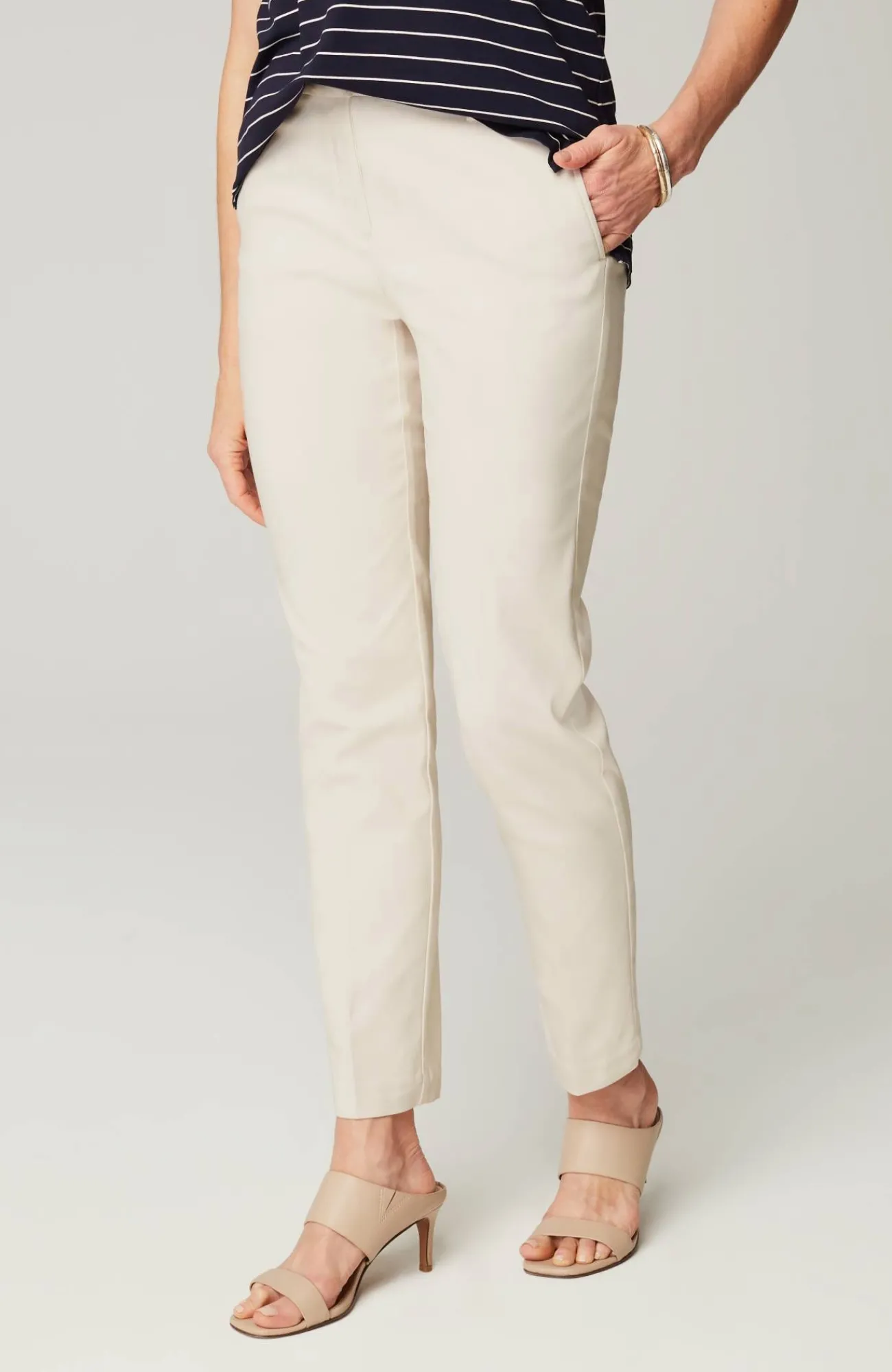 J.Jill Wearever Refined Twill Woven Trousers Moonbeam Cheap