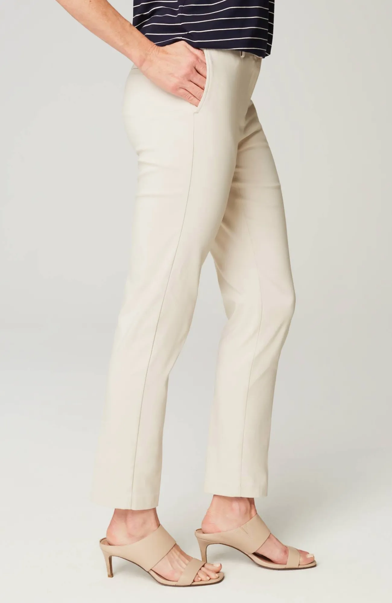 J.Jill Wearever Refined Twill Woven Trousers Moonbeam Cheap