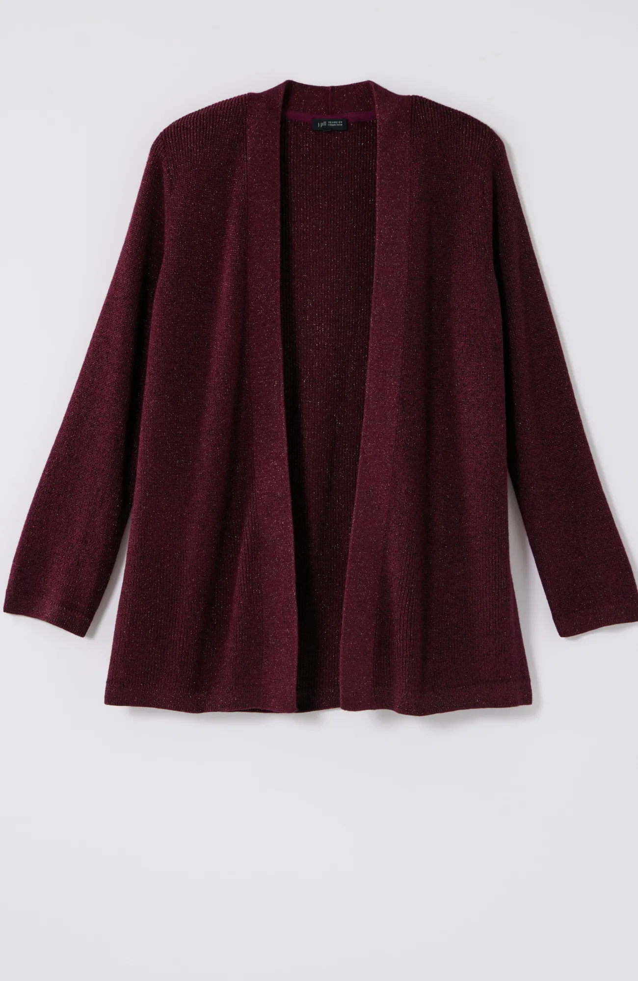 J.Jill Wearever Rib-Textured Sparkle Cardi Bordeaux Multi Cheap