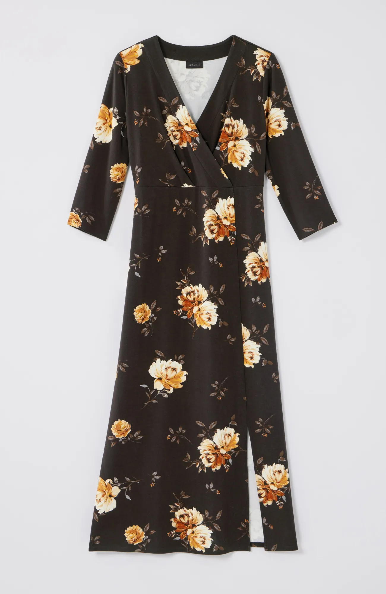 J.Jill Wearever Rural Roses Surplice Dress Espresso Autumnal Roses Cheap