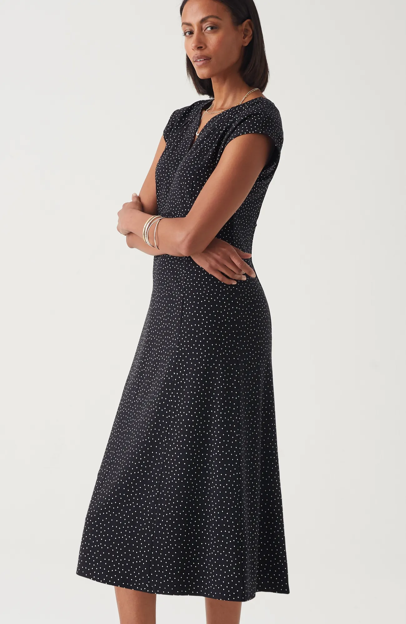 J.Jill Wearever Seamed Split-Neck Dress Hot