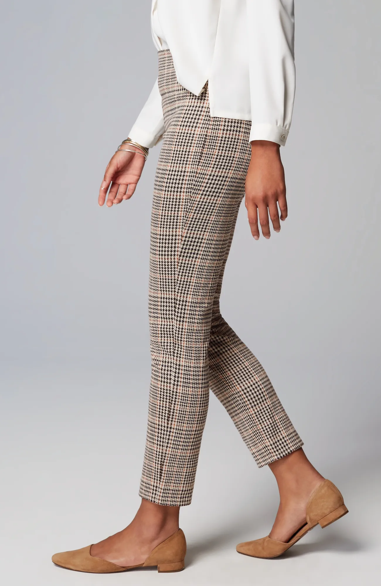 J.Jill Wearever Smooth-Fit Jacquard Slim-Leg Pants Barley Multi New