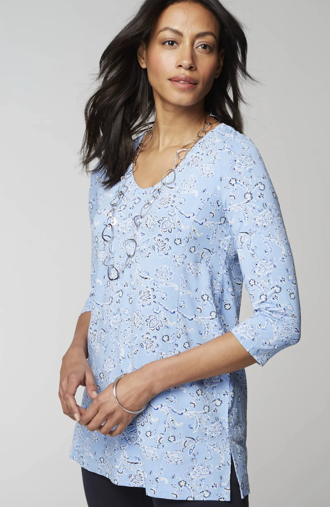 J.Jill Wearever Soft-V-Neck Seamed Tunic Sale