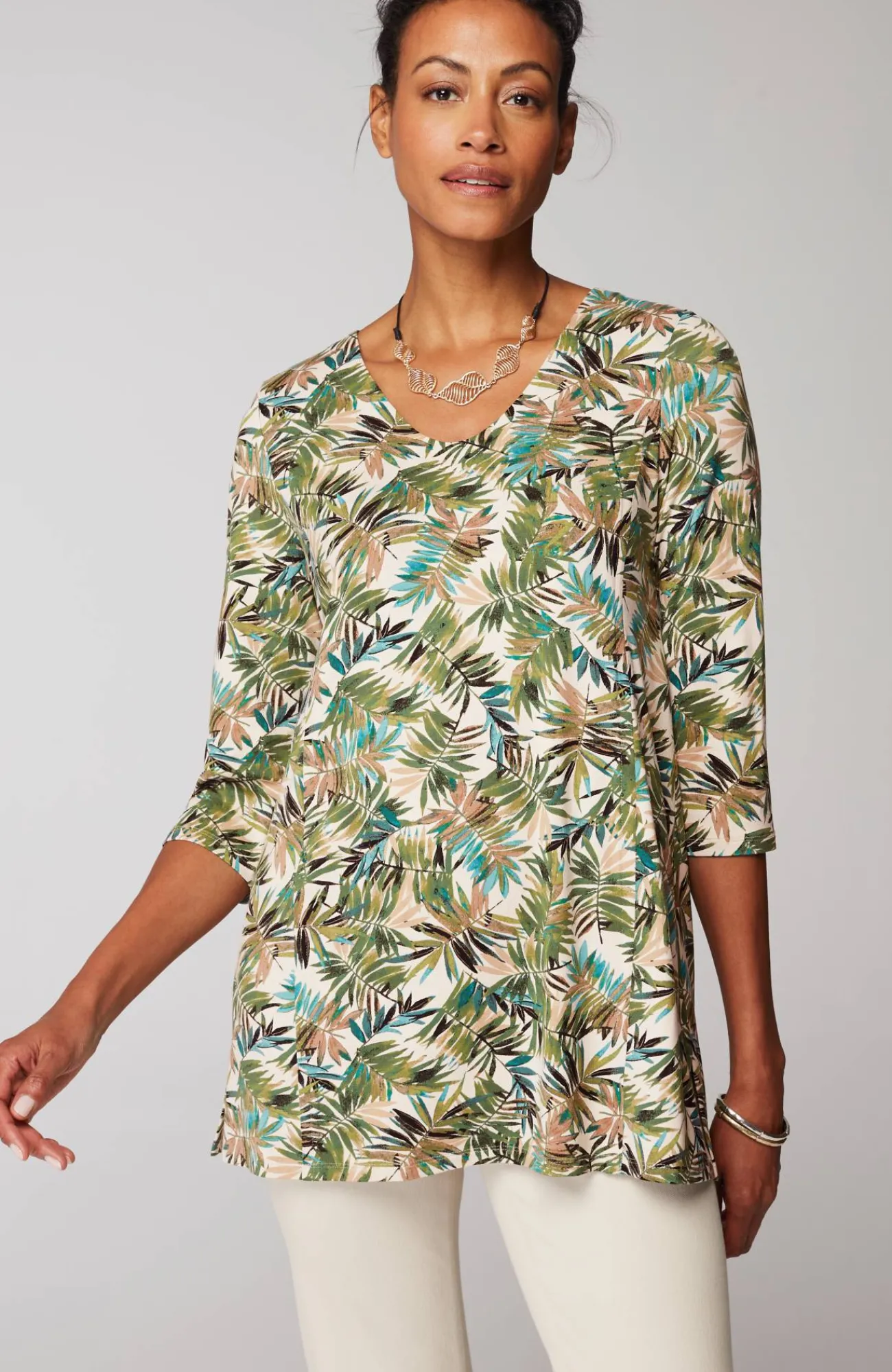 J.Jill Wearever Soft-V-Neck Seamed Tunic Sale