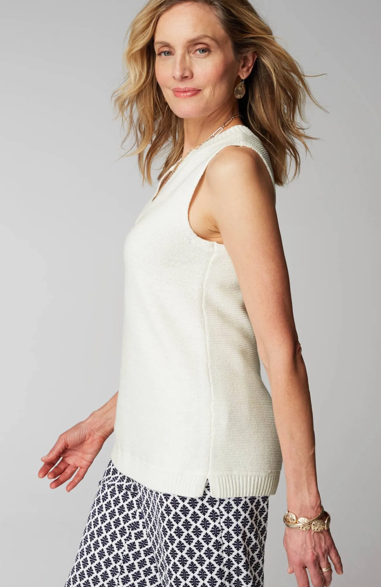 J.Jill Wearever Textured Sleeveless Sweater Flash Sale