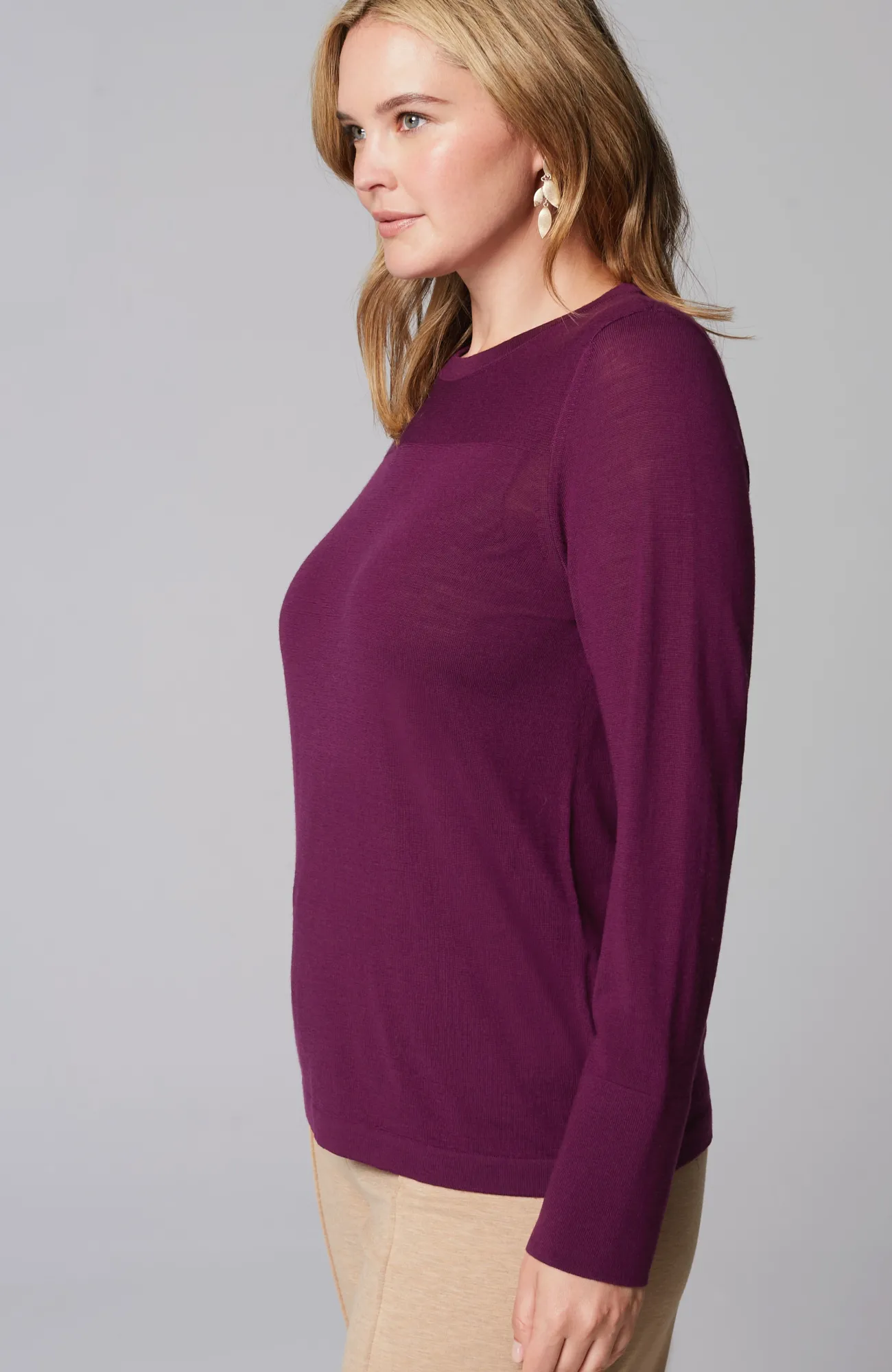 J.Jill Wearever Textured-Yoke Merino Sweater Cheap