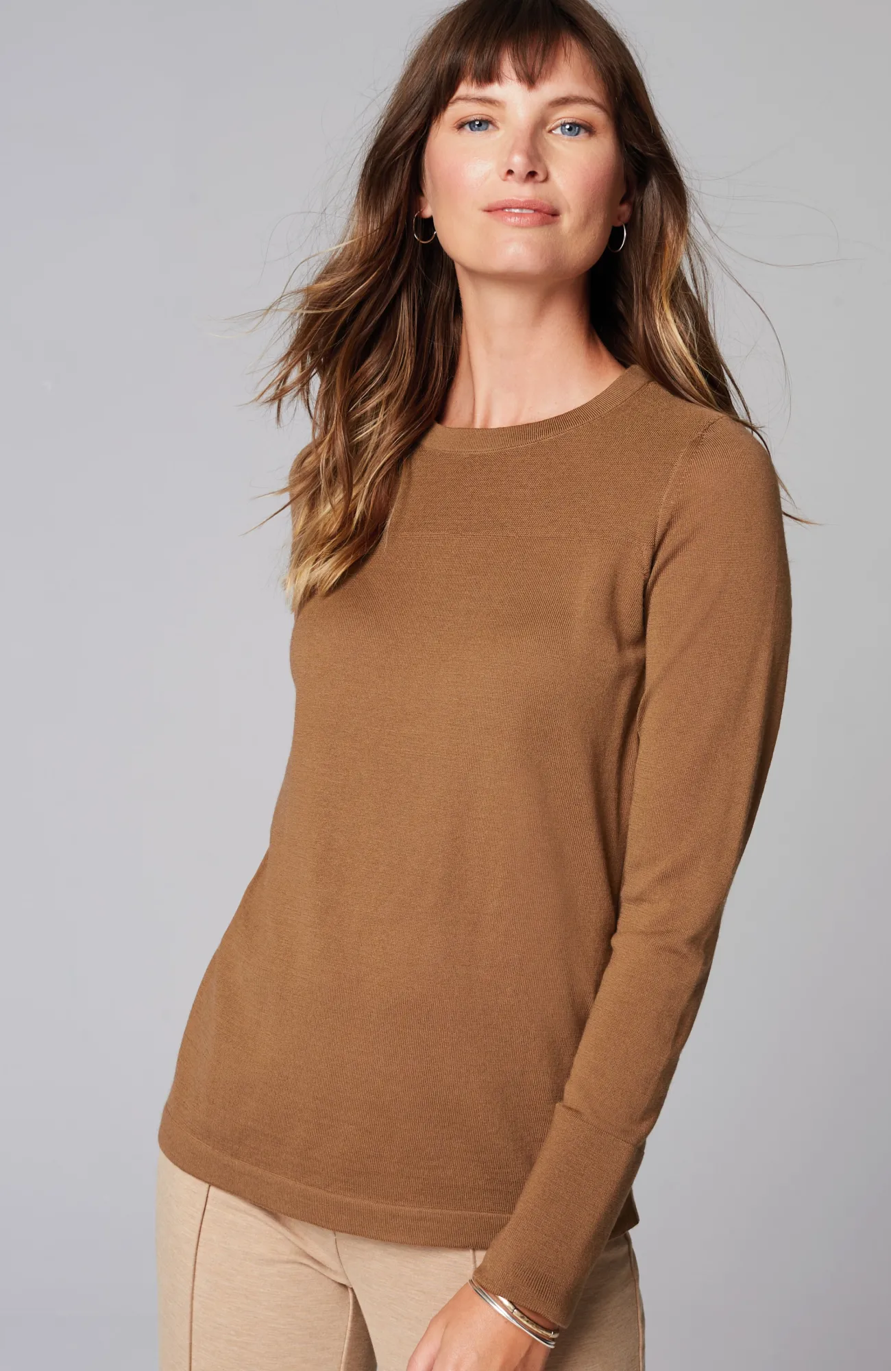 J.Jill Wearever Textured-Yoke Merino Sweater Cheap