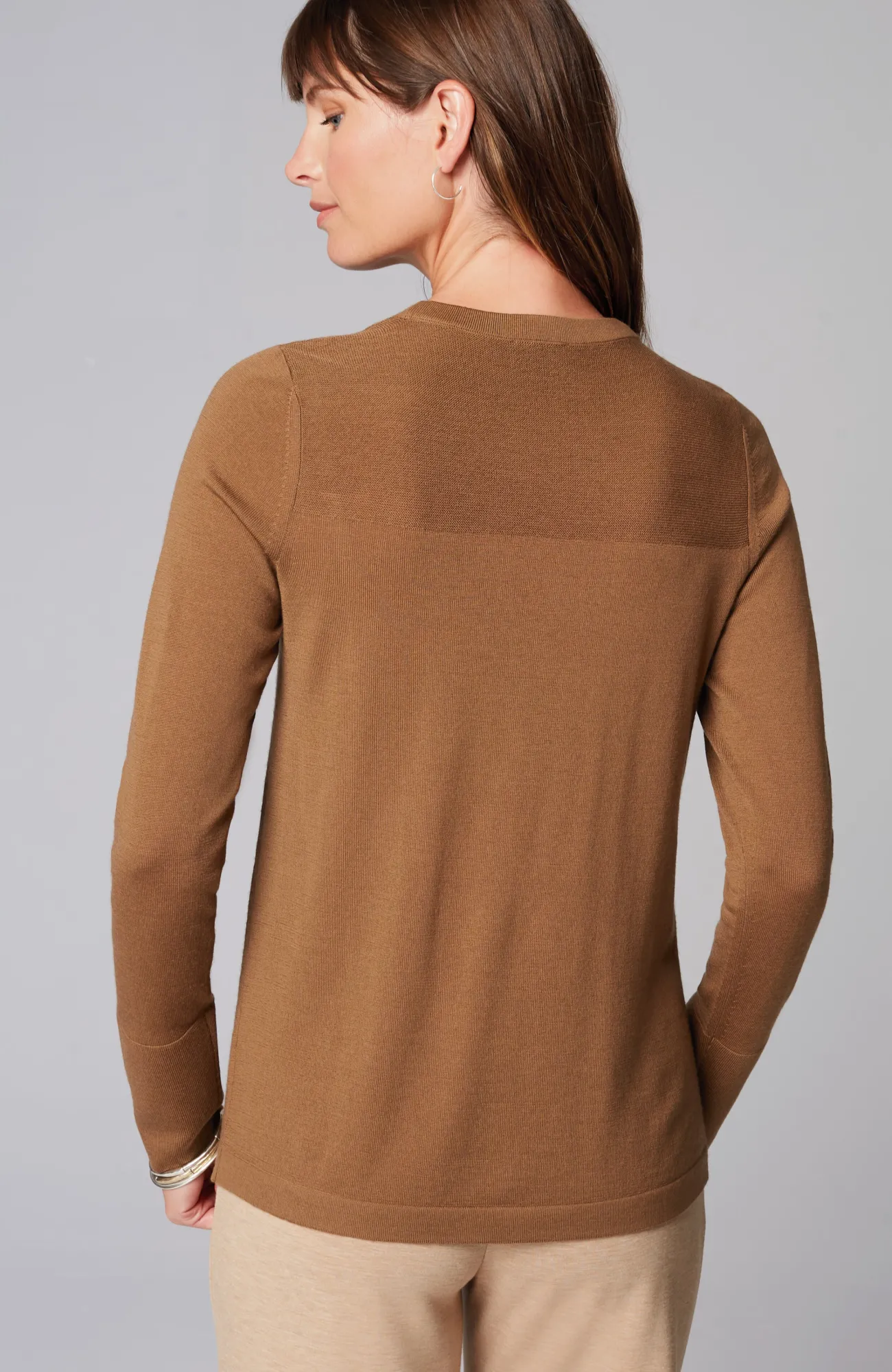J.Jill Wearever Textured-Yoke Merino Sweater Cheap