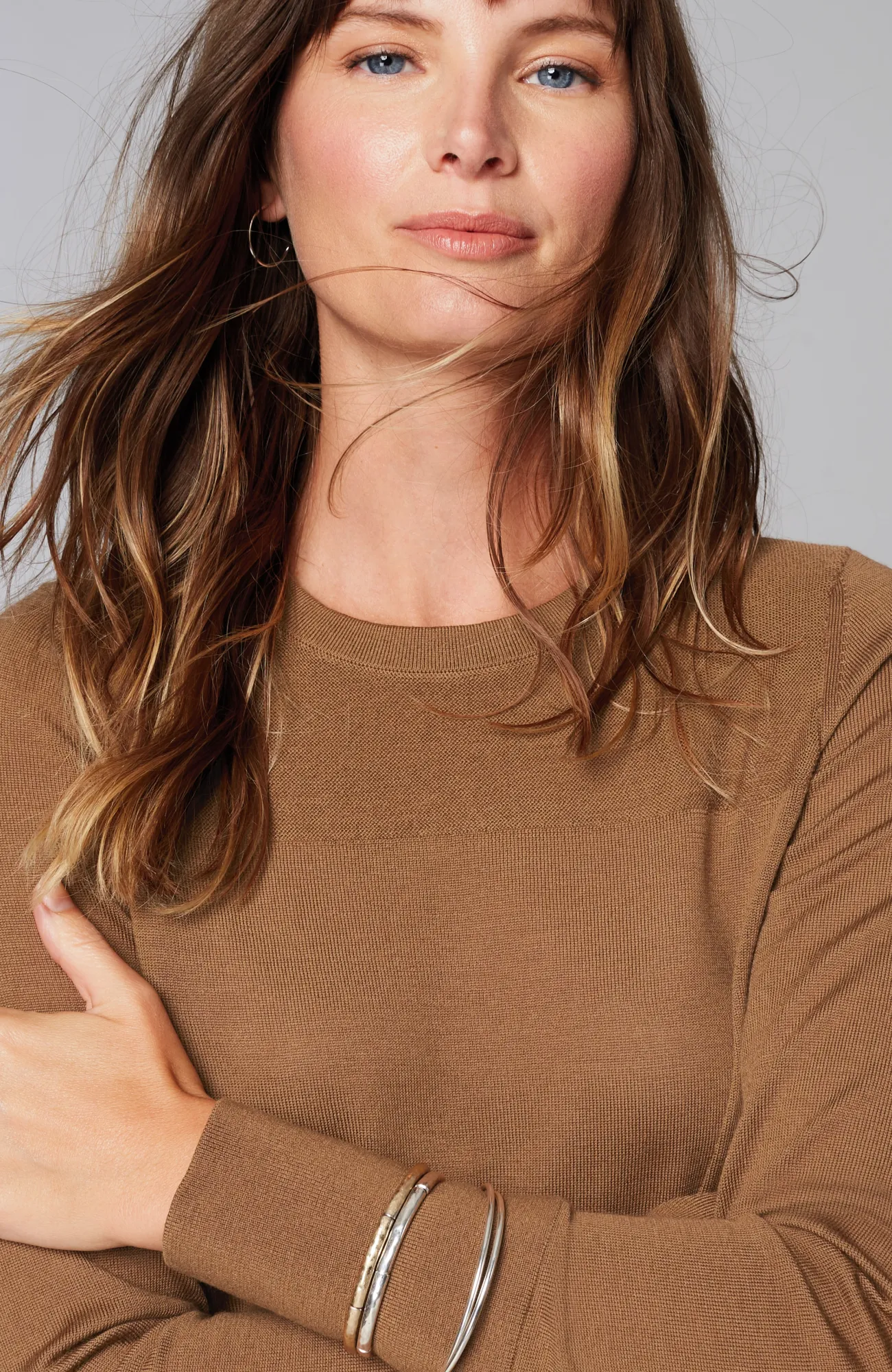J.Jill Wearever Textured-Yoke Merino Sweater Cheap