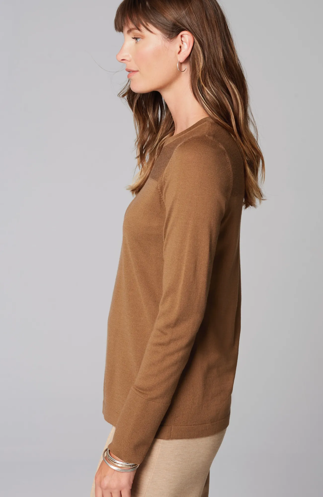 J.Jill Wearever Textured-Yoke Merino Sweater Cheap