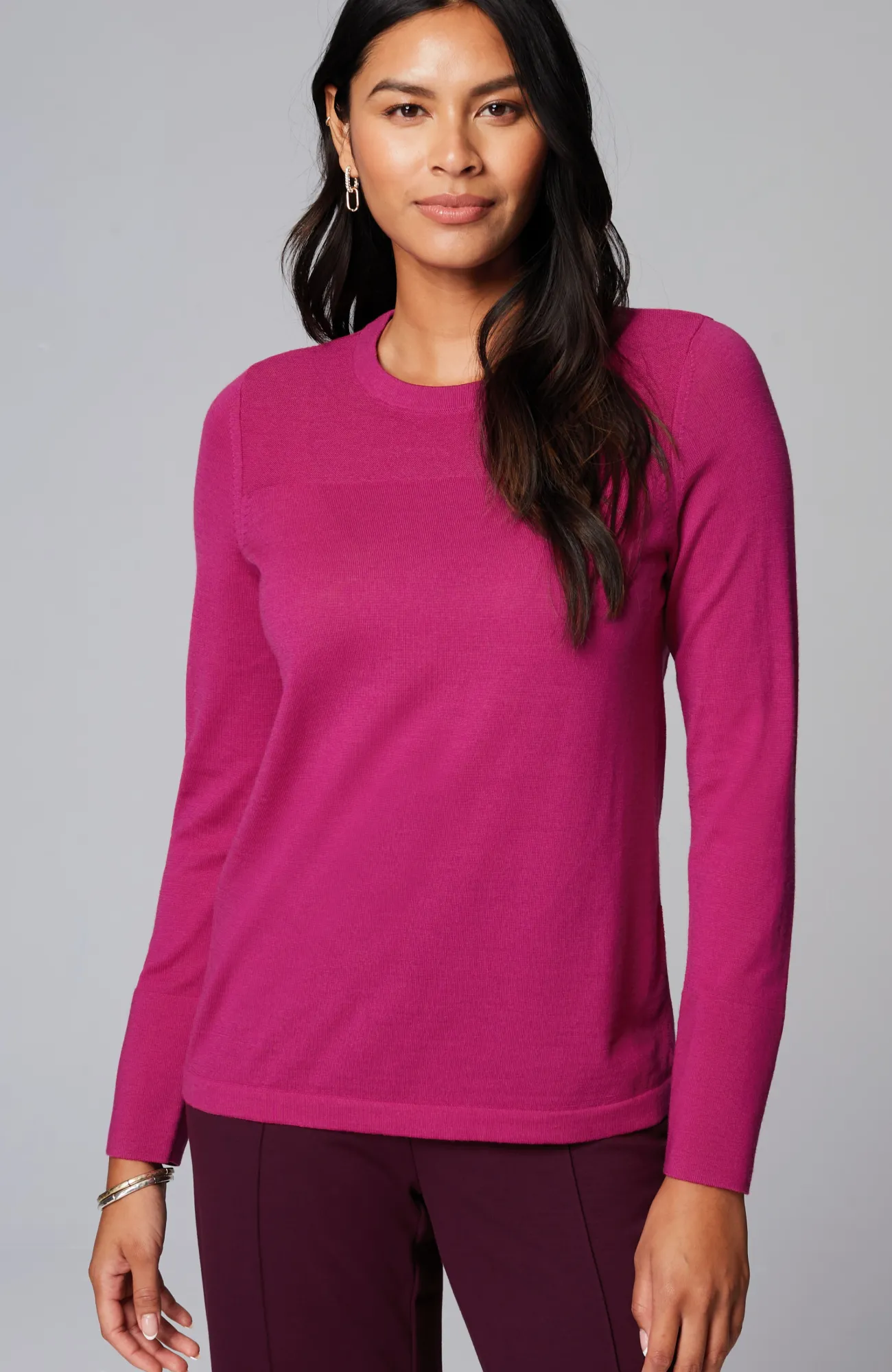 J.Jill Wearever Textured-Yoke Merino Sweater Cheap