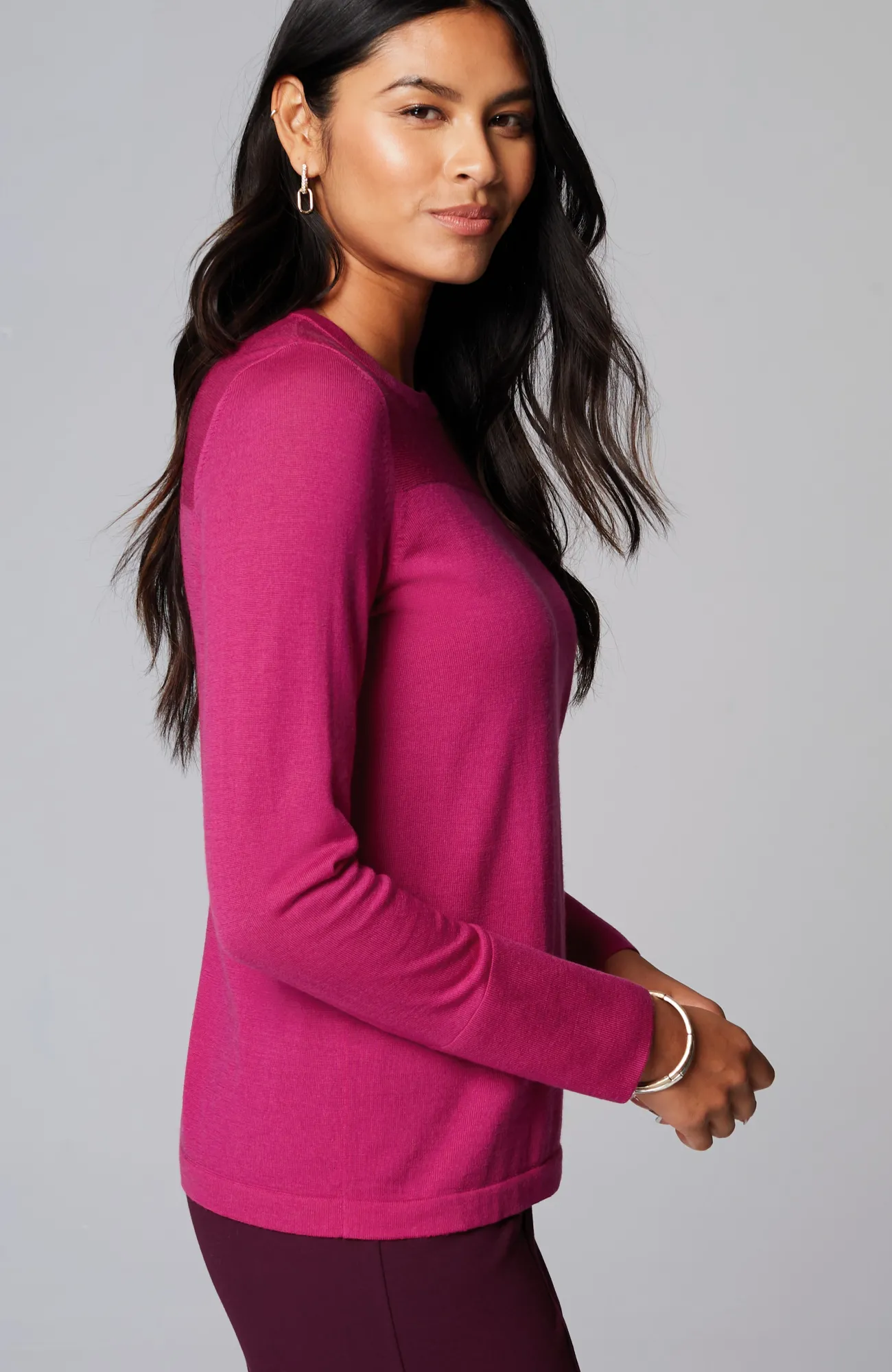 J.Jill Wearever Textured-Yoke Merino Sweater Cheap