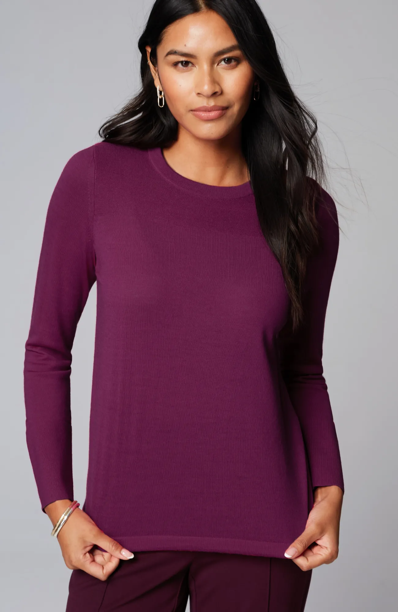 J.Jill Wearever Textured-Yoke Merino Sweater Cheap