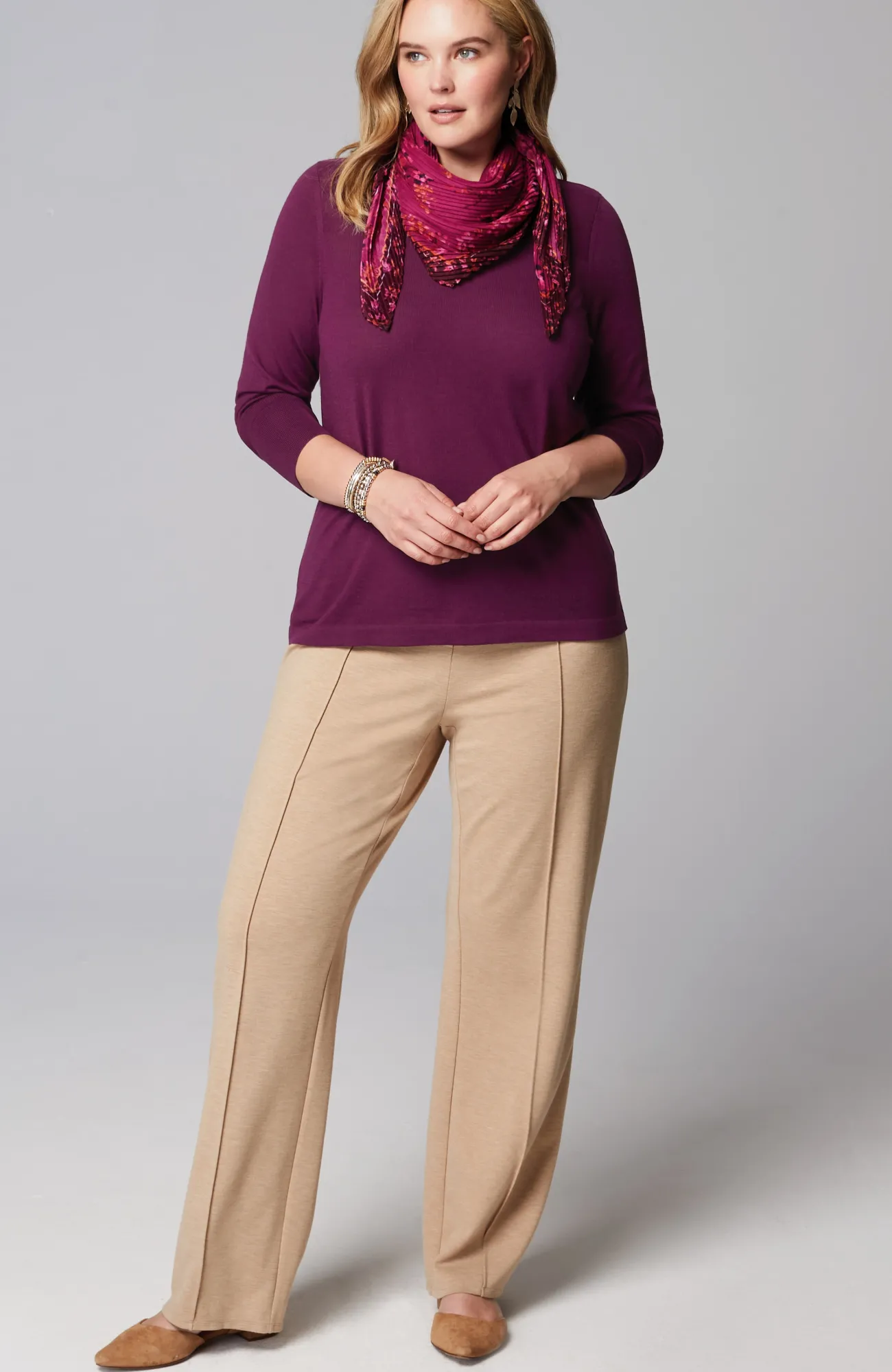 J.Jill Wearever Textured-Yoke Merino Sweater Cheap