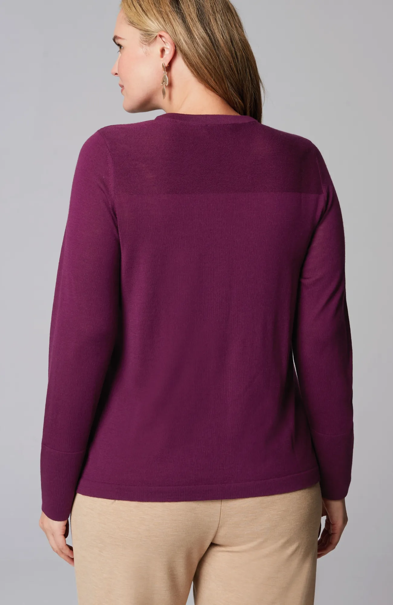 J.Jill Wearever Textured-Yoke Merino Sweater Cheap