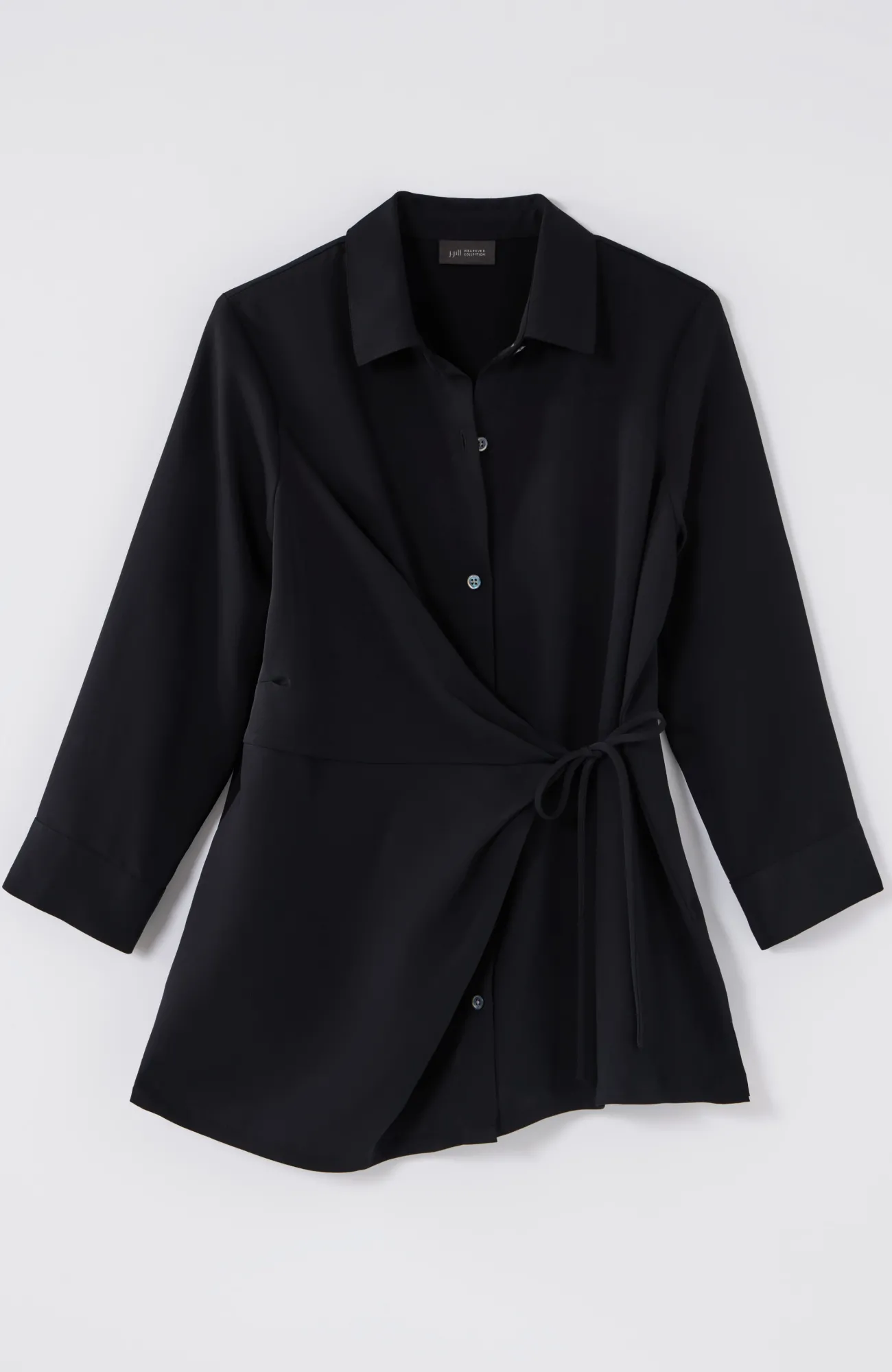 J.Jill Wearever Tie-Front Shirt Black Shop