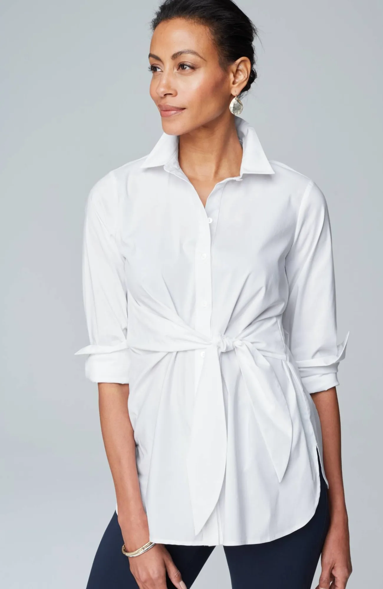 J.Jill Wearever Tie-Front Top White Best Sale