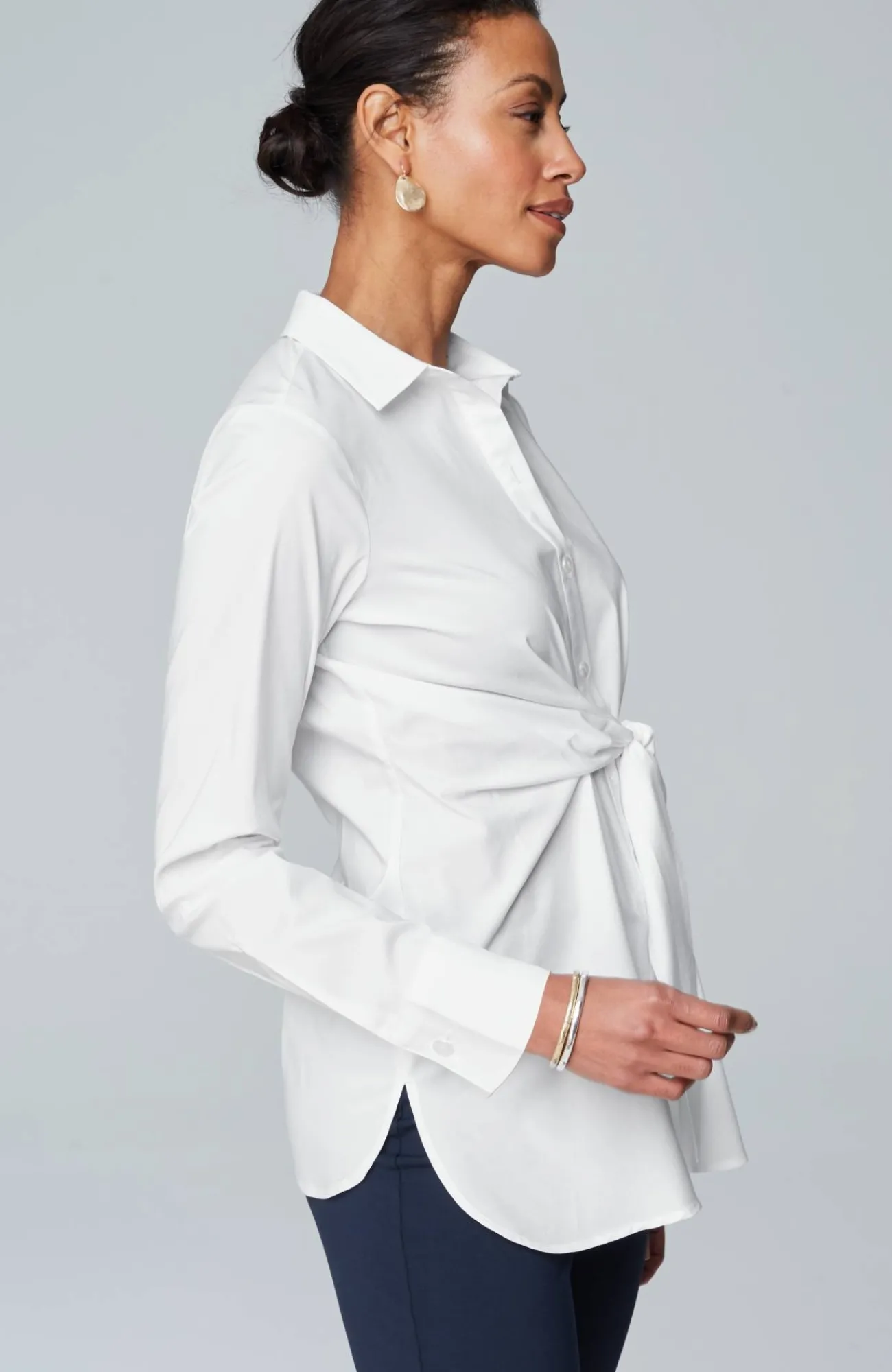 J.Jill Wearever Tie-Front Top White Best Sale
