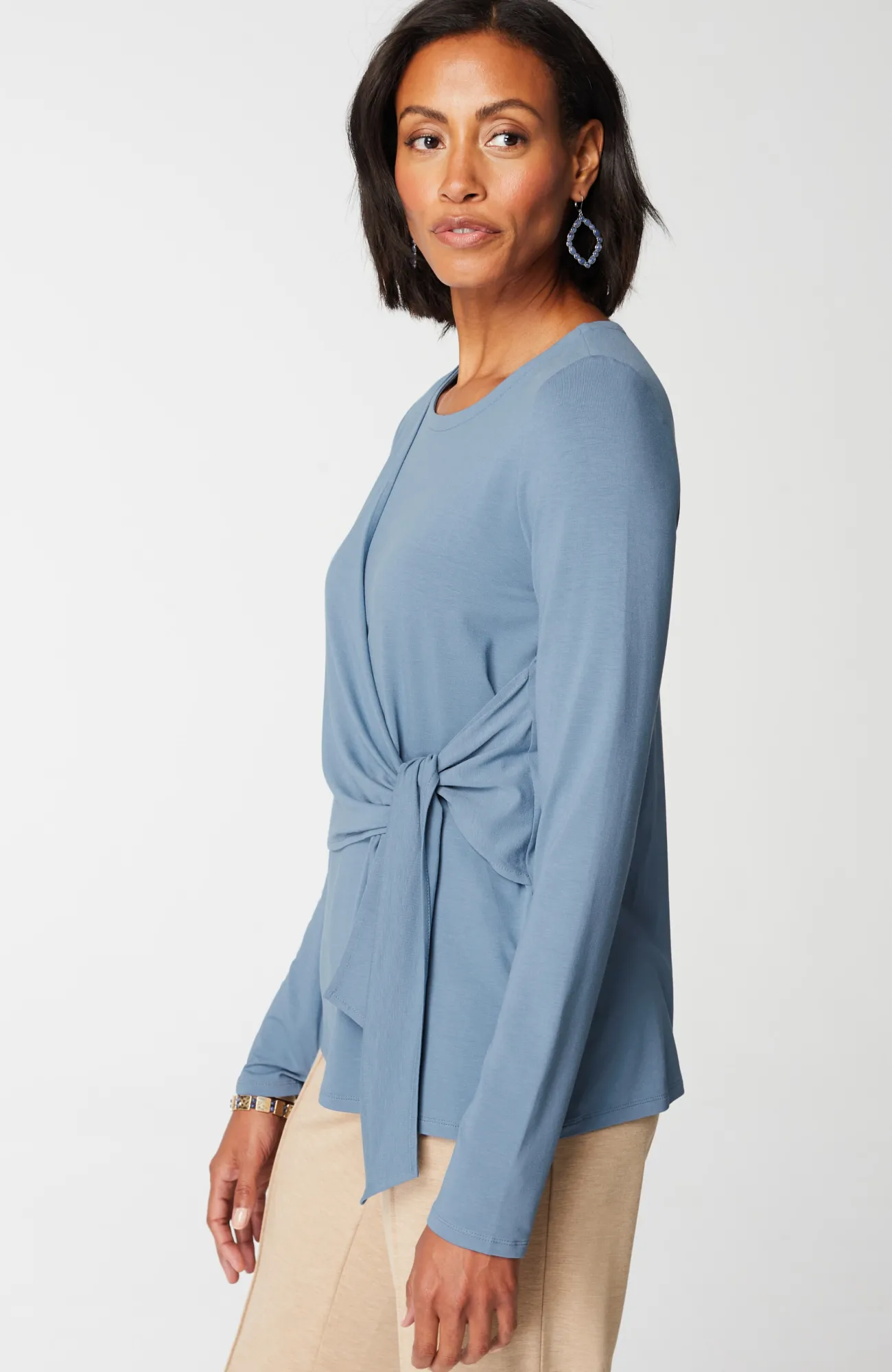 J.Jill Wearever Tie-Waist Top Moonlit Sky Cheap