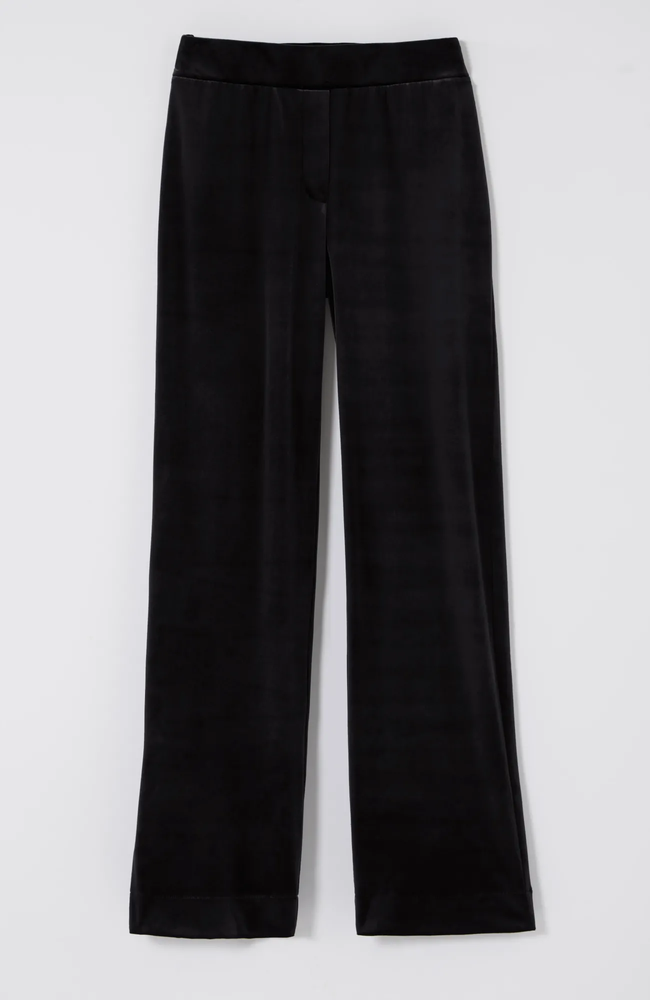 J.Jill Wearever Velvet-Knit Straight-Leg Trousers Black Flash Sale