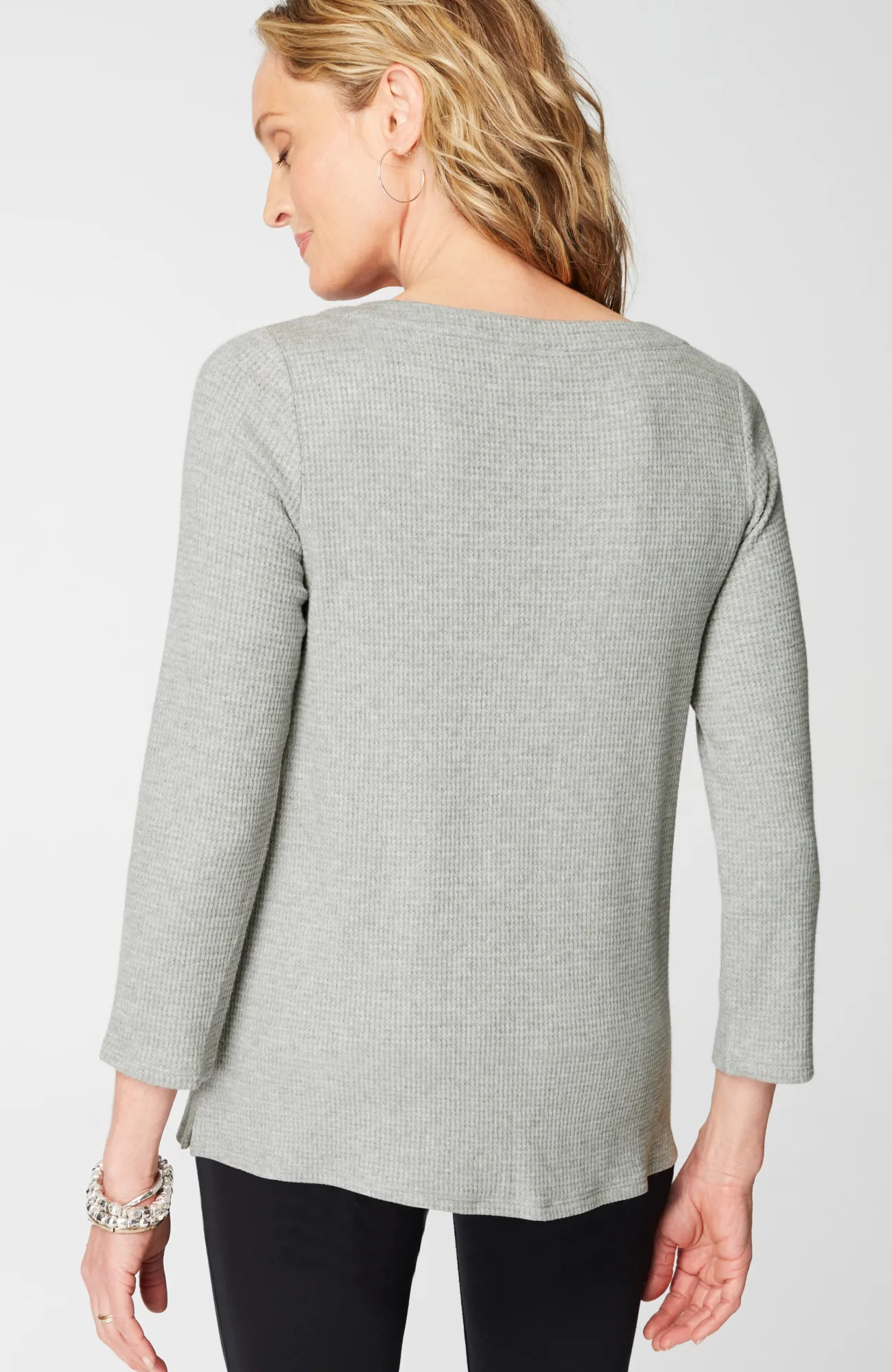 J.Jill Wearever Waffle-Textured Boat-Neck Top Hot