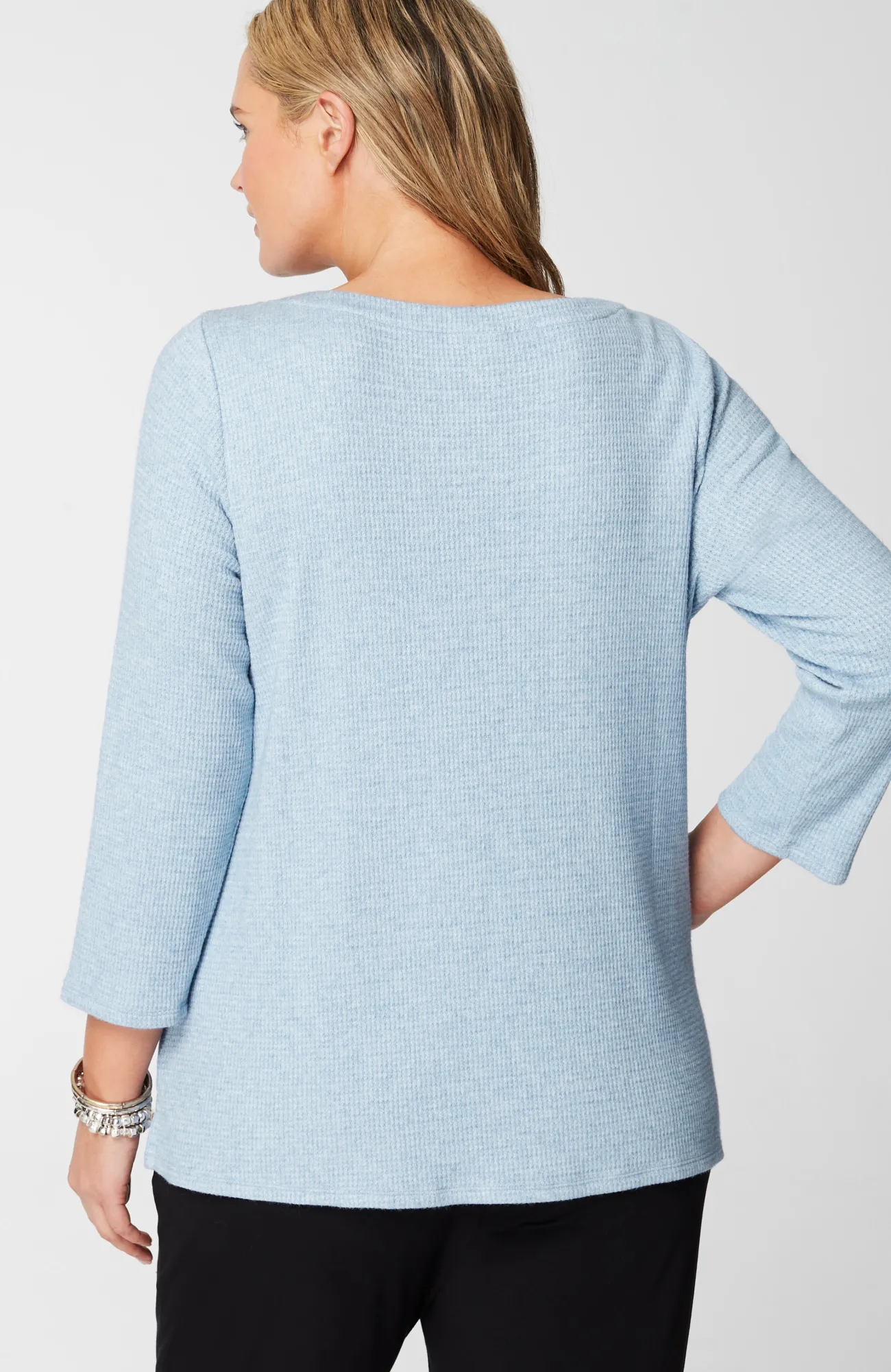 J.Jill Wearever Waffle-Textured Boat-Neck Top Hot