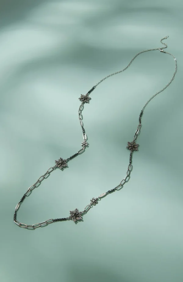 J.Jill Winter Snow Station Necklace Silvertone Multi Shop