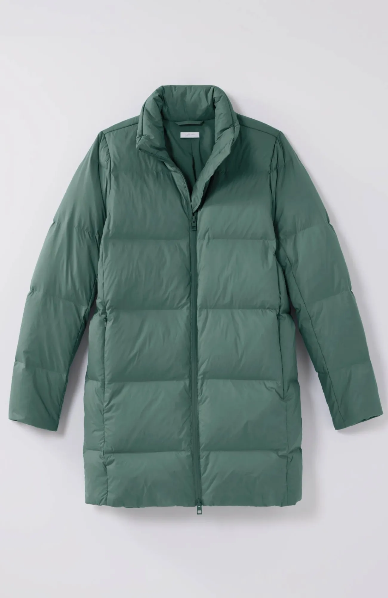 J.Jill Zip-Front Down Puffer Coat Blue Spruce Flash Sale